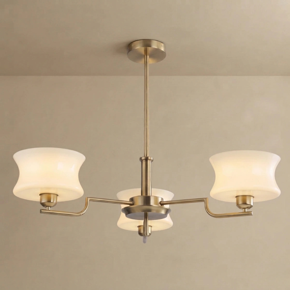 Vintage Chandelier – Gold or Chrome Glass Ceiling Light for Dining Room