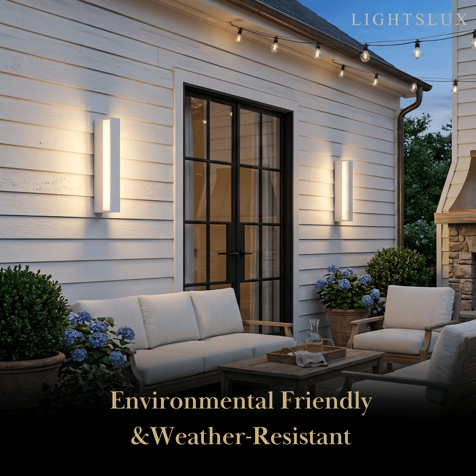 Arcato Modern Rectangular Outdoor Wall Lamp – Metal Sensor Light Garden/Patio