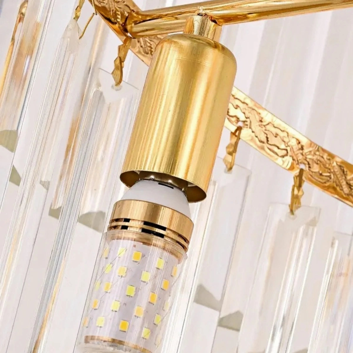 Excelis Luxury Cone Crystal Chandelier – Black Onyx Gold Large Dimmable for Foyer/Grand Hall