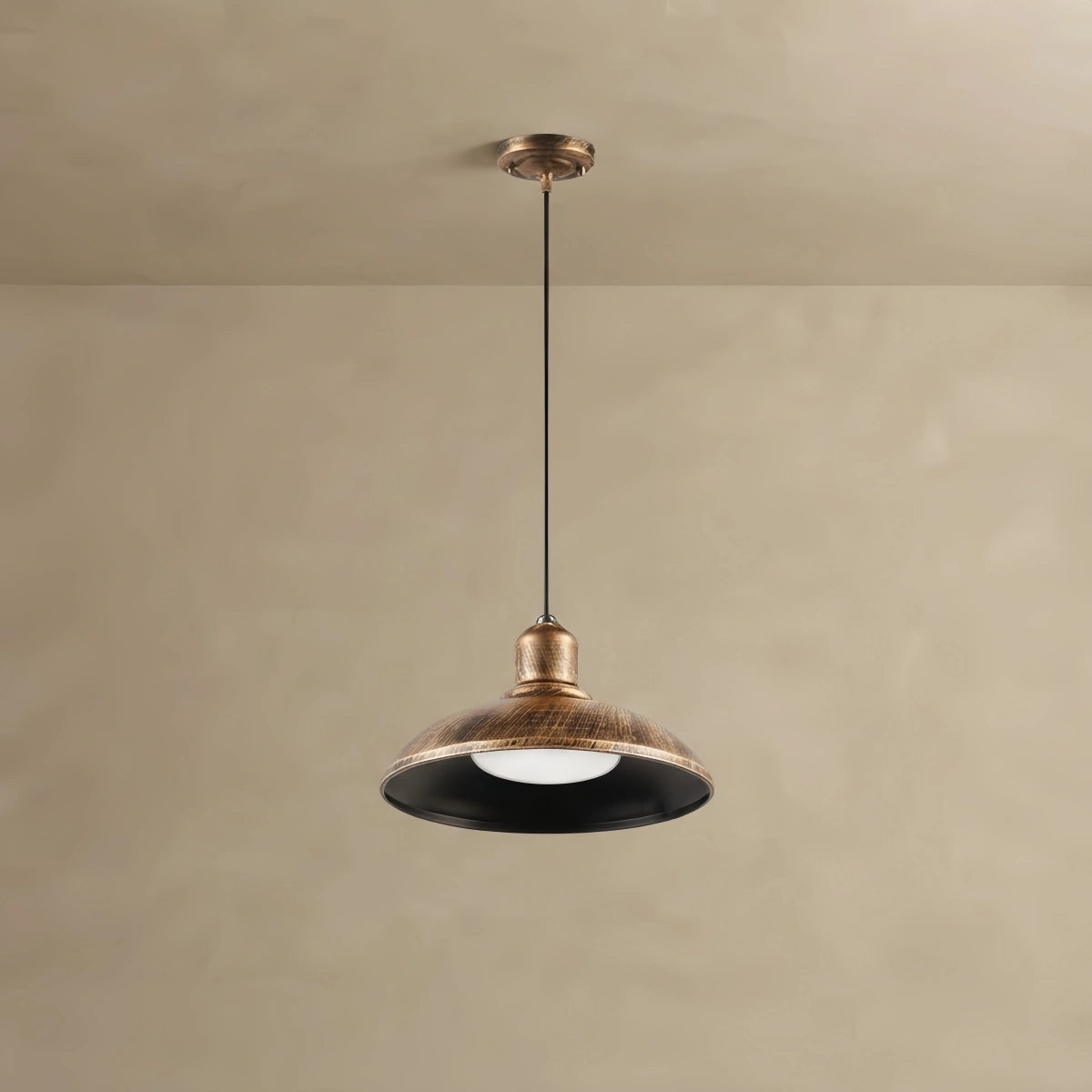 Irondale Industrial Waterproof Pendant Light -- Black/Brass Iron for Outdoor Wall