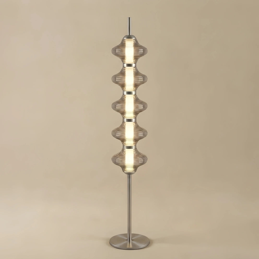 Modern Metal/Glass Floor Lamp - Lantern Design for Bedroom