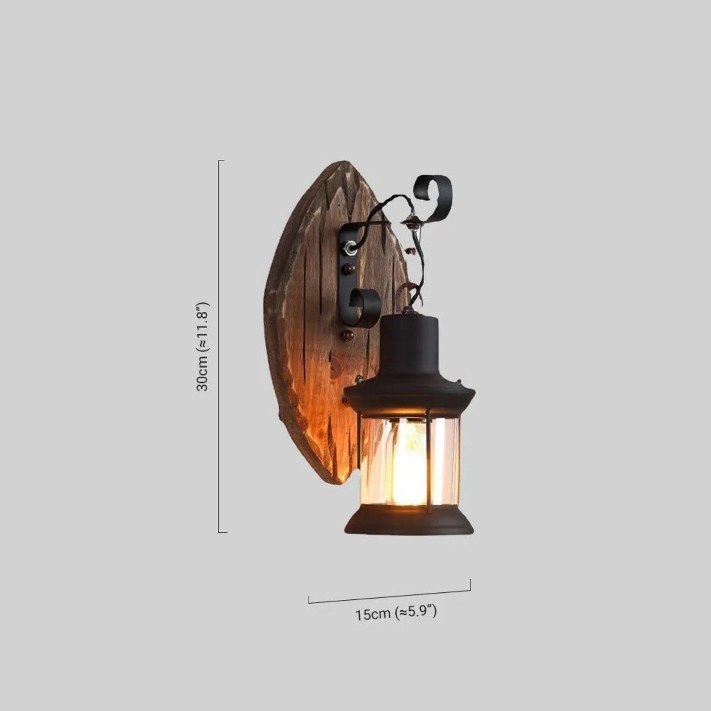 Irondale Industrial Black Metal Wall Lamp - Lantern for Dining Room