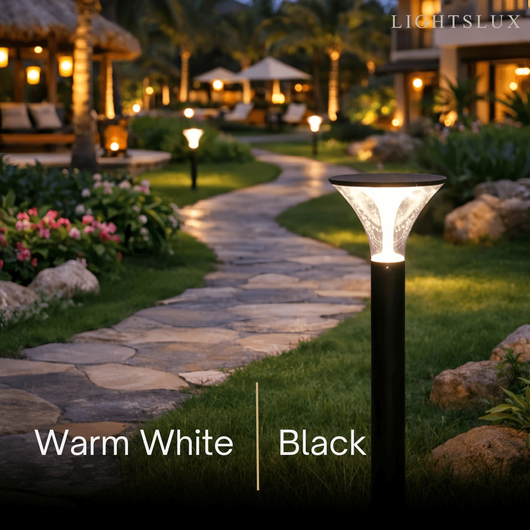 Arcato Modern Cylindrical Pathway Light – Black Metal/Acrylic Solar Outdoor Lamp
