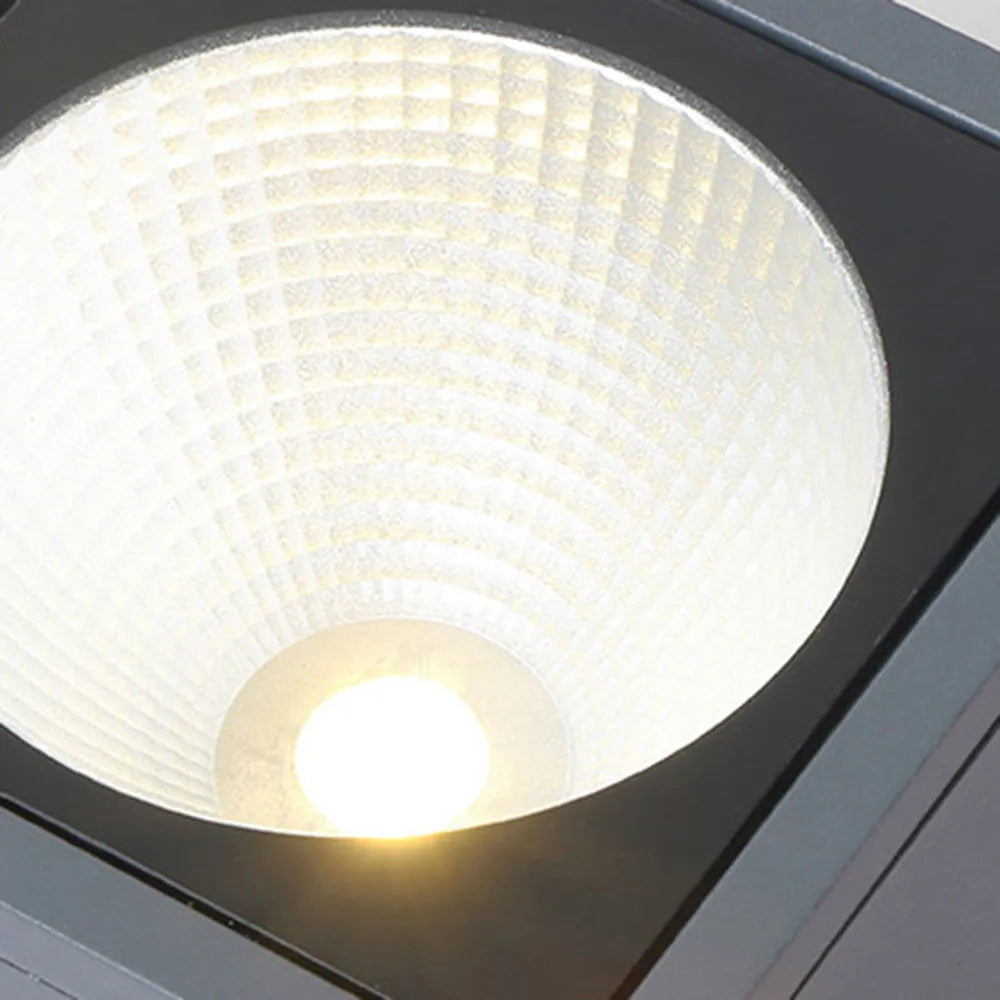 Industrial Outdoor Ceiling Light - Grey Metal Glass Square Design for Patio