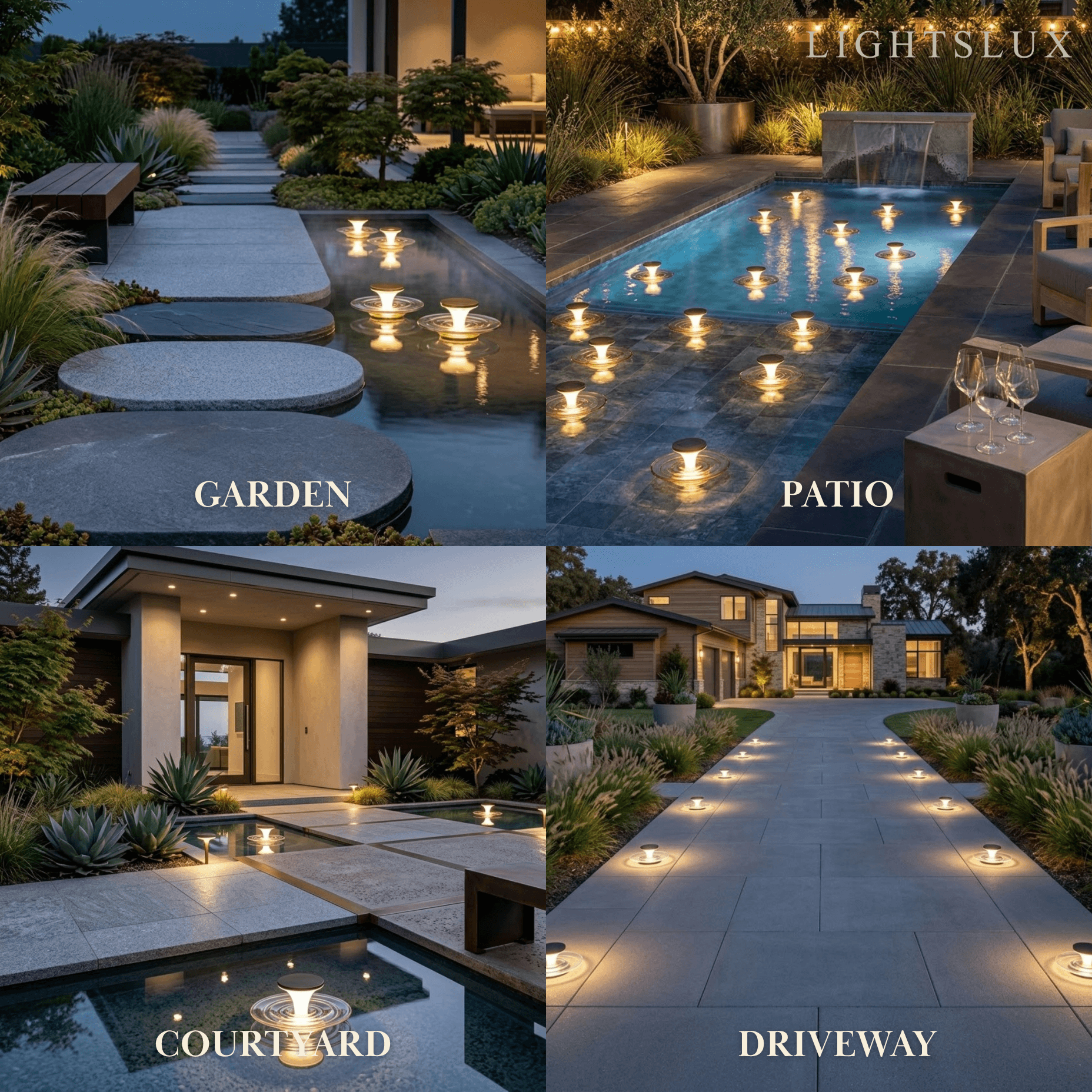Stellar Modern Solar Outdoor Ground Lamp - Round