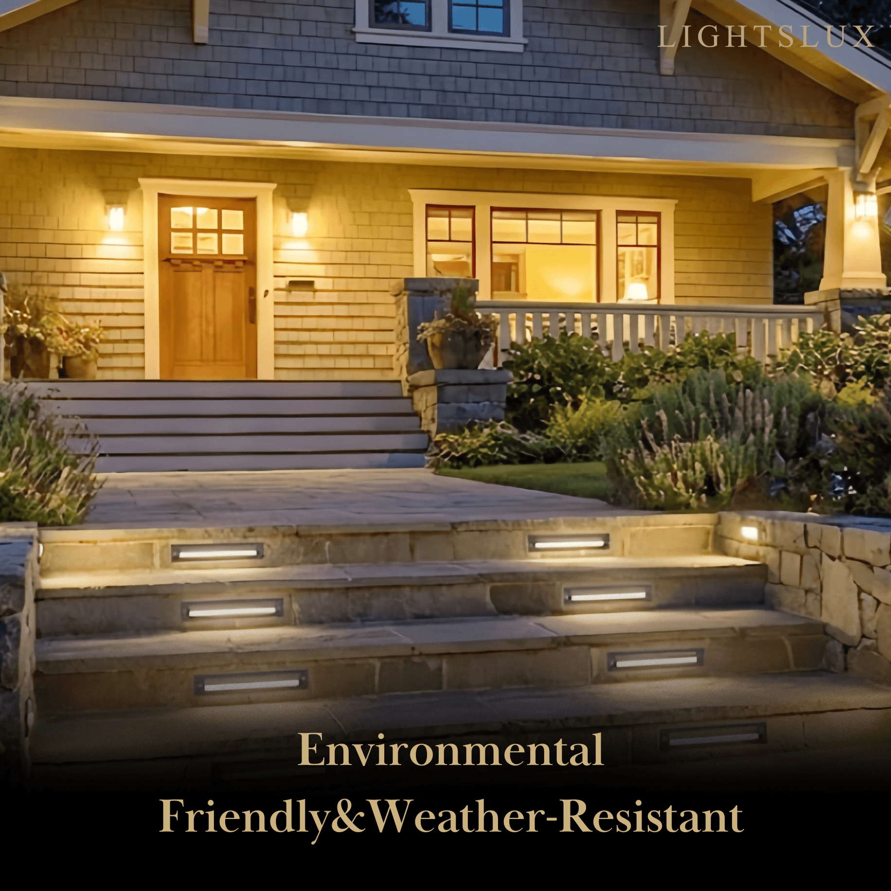 Modern Rectangular Outdoor Deck Step Light