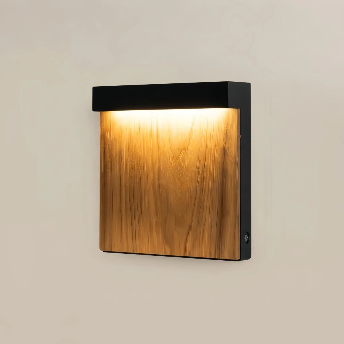 Irondale Modern Rectangular Outdoor Pathway Light - Natural Wood/Metal for Lawn