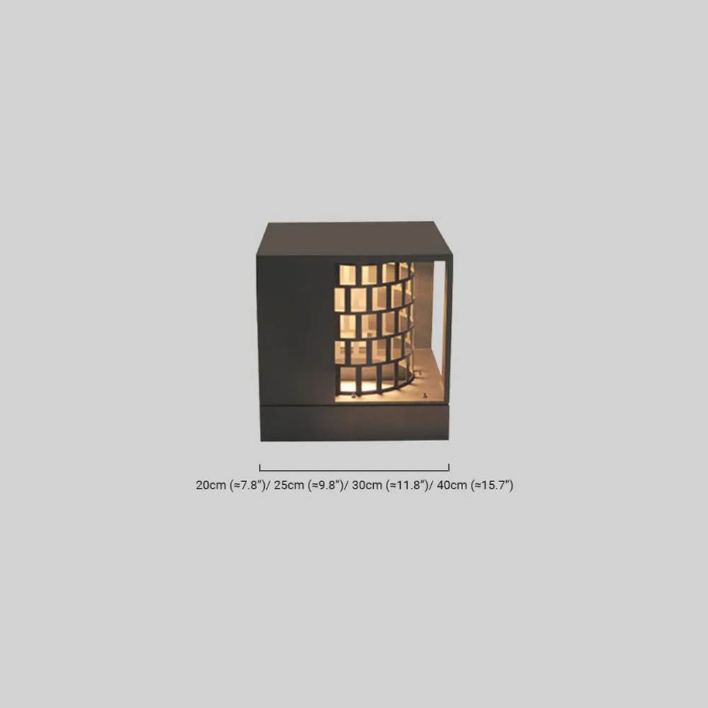 Art Deco Pathway Lights - Black Square