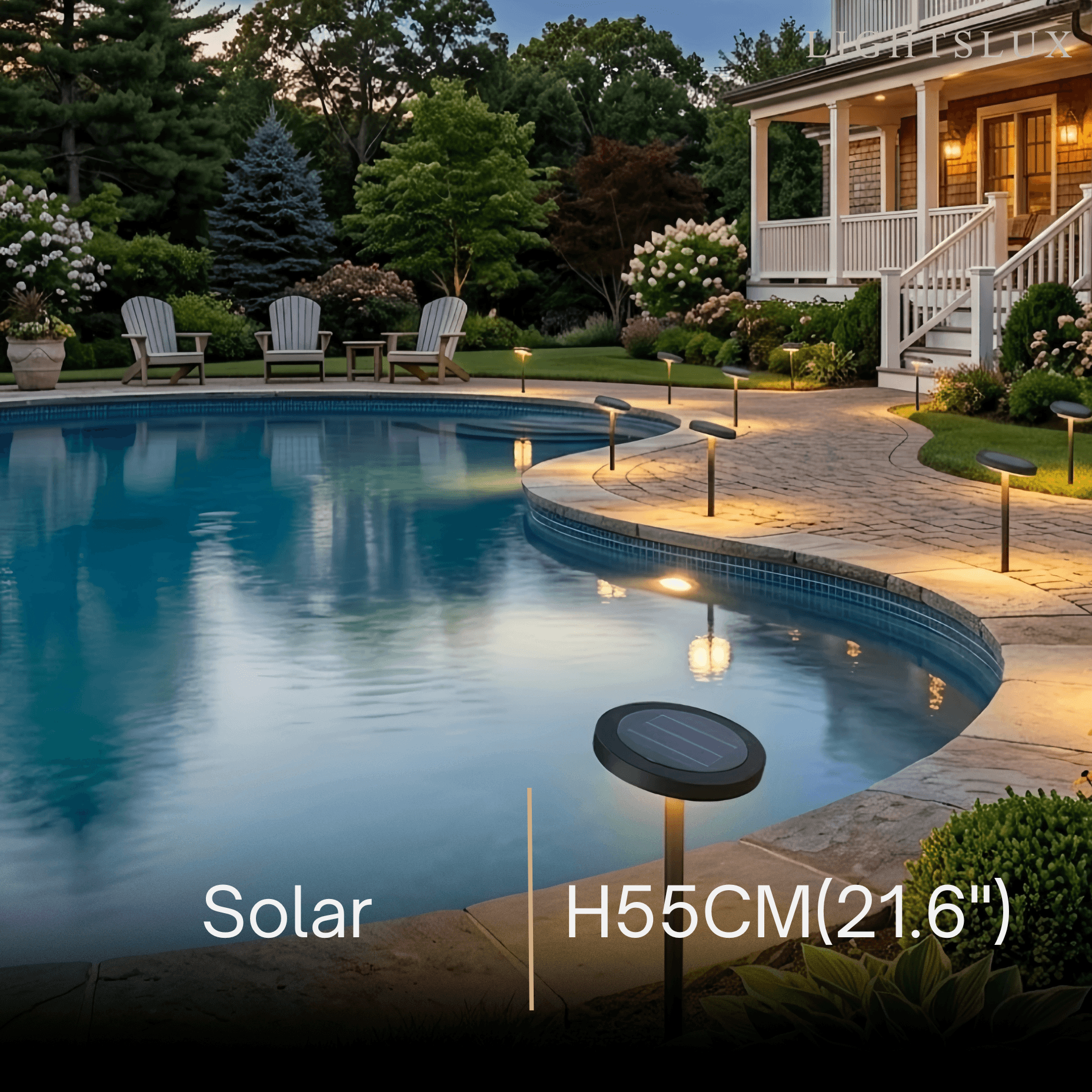 Irondale Minimalist Solar Pathway Light – Black Metal & Acrylic for Garden