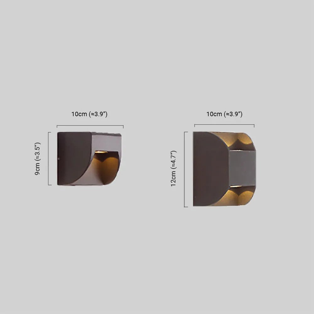 Modern Geometric Outdoor Wall Lamp Dimension
