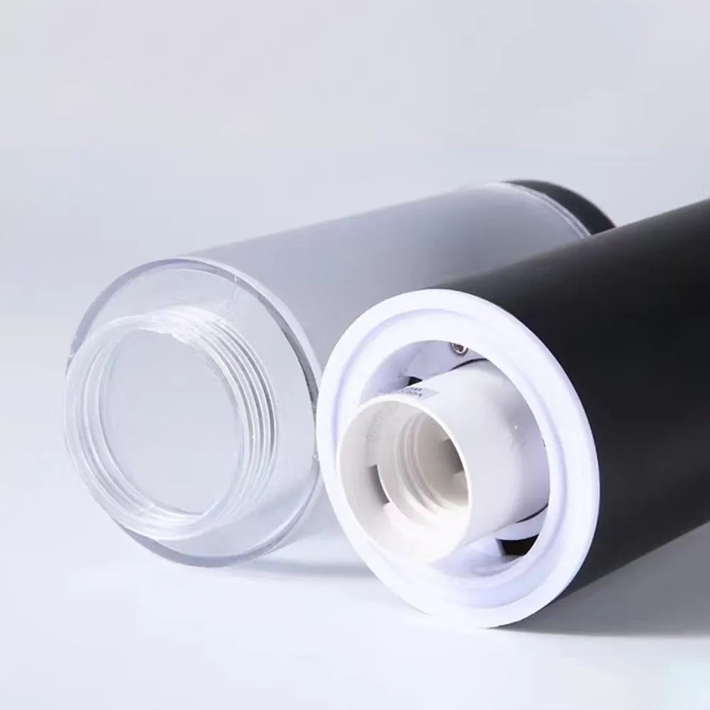 Modern Pathway Lights - Black Metal & Acrylic Cylindrical Design for Courtyard