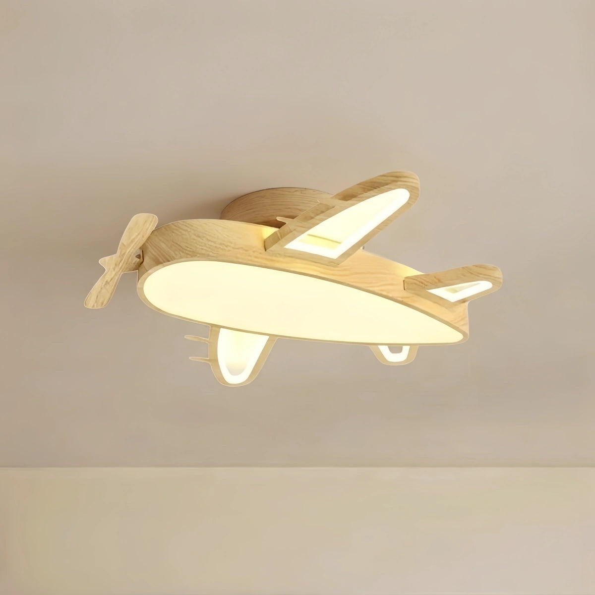 Vivara Designer Wood Ceiling Light - Wood & Acrylic Plane Design for Children's Room