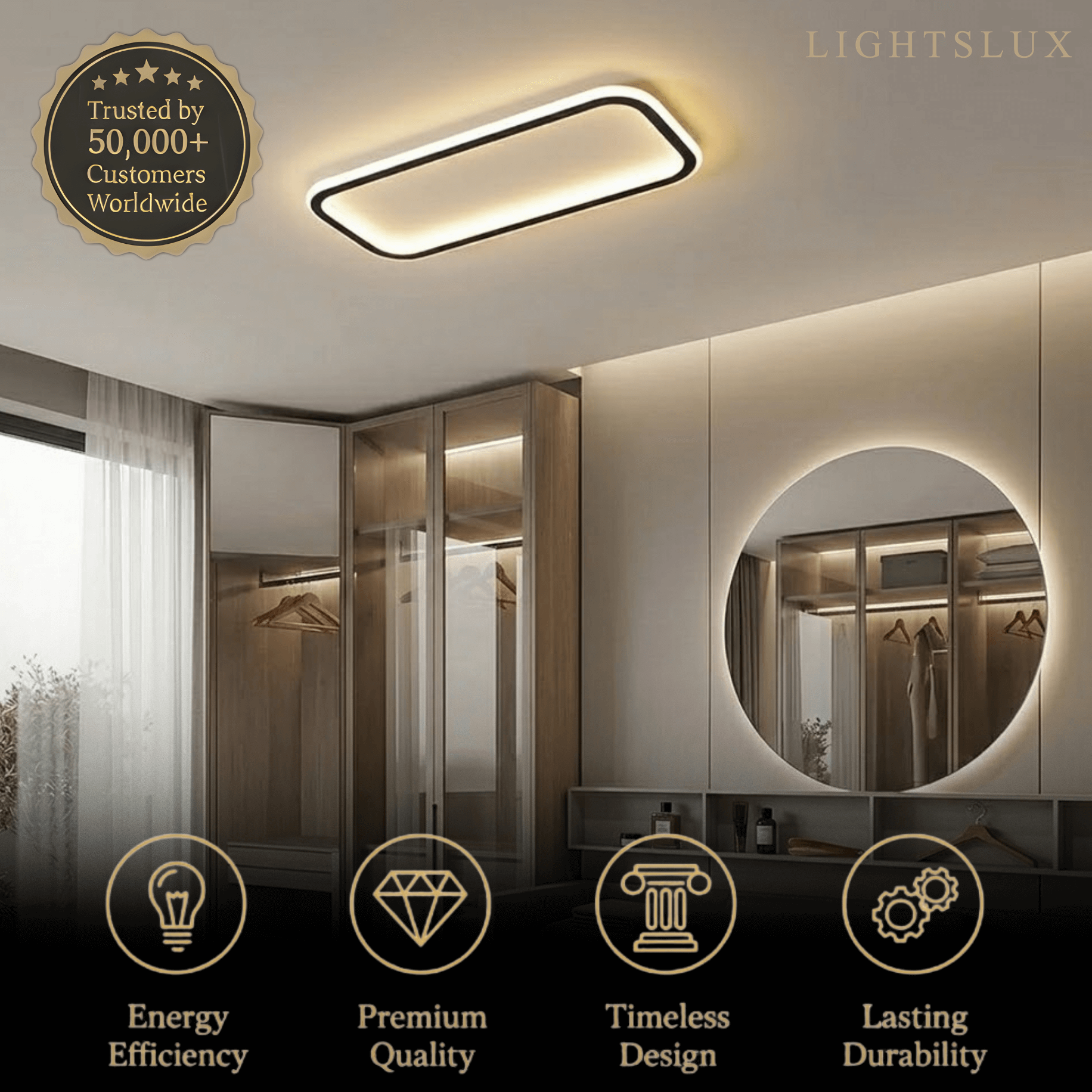Arcato Modern LED Ceiling Light – Metal/Silica Gel Fixture for Living Room