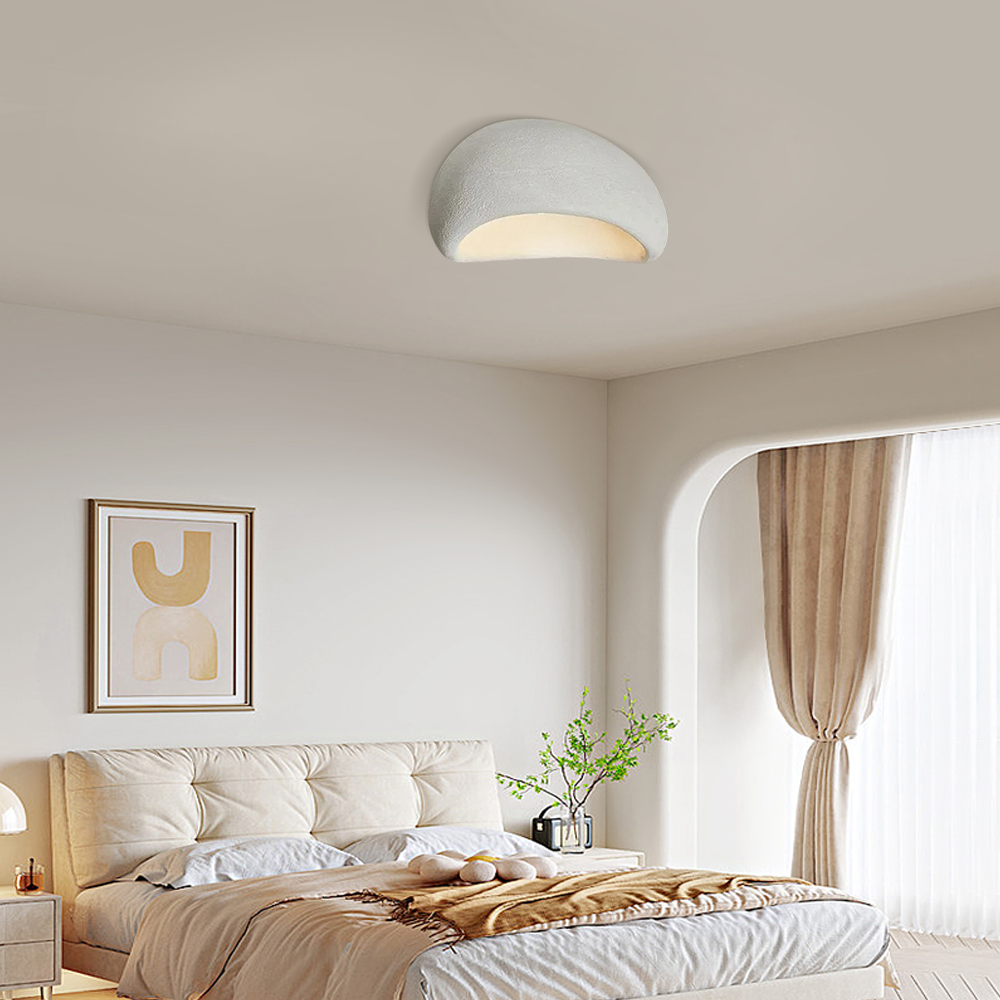 Ceiling Light — White/Gray Resin Bread for Bedroom