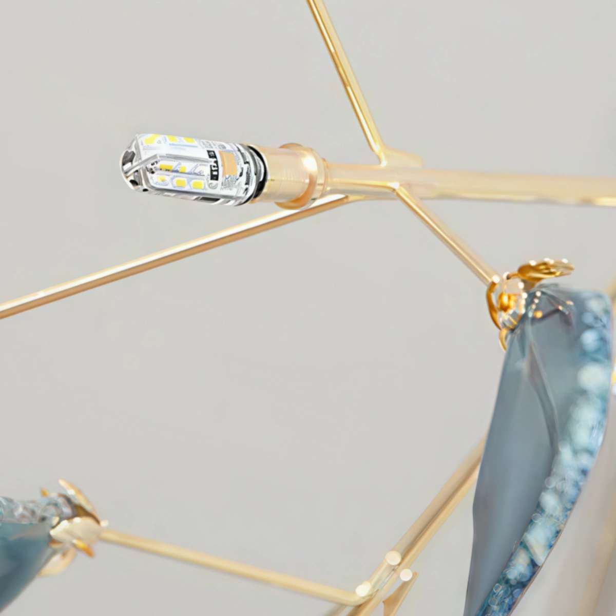 Excelis Art Deco Natural Agate Chandelier