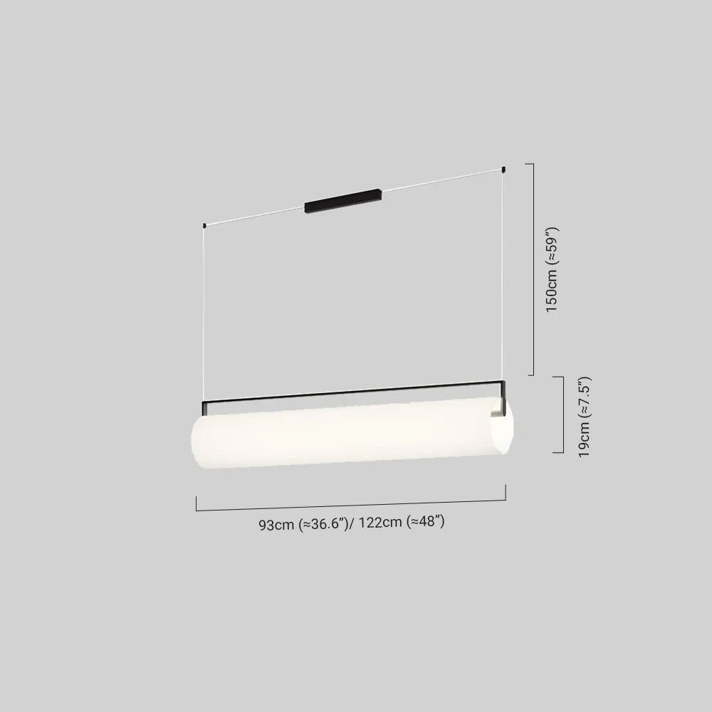 Arcato Modern Designer White Pendant Light – Cylindrical Metal & Acrylic Fixture for Dimensions