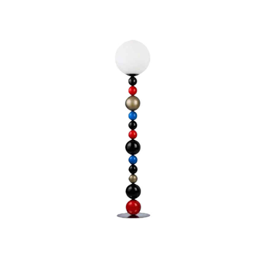 Morandi Red/Green Floor Lamp Metal Acrylic Globular Bedroom