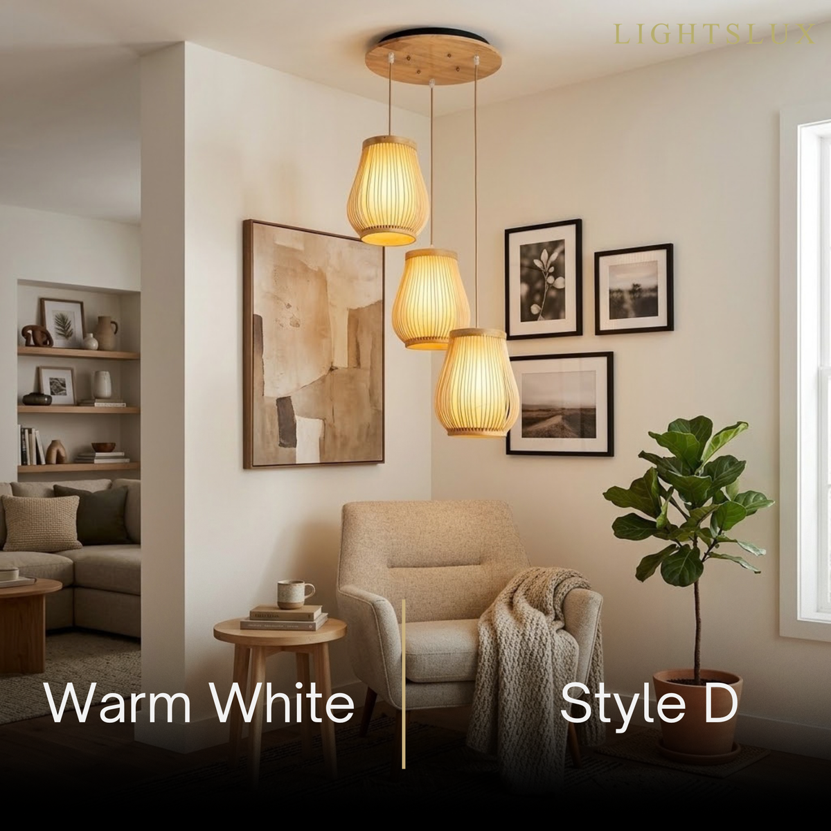 Bamburo Rustic Handwoven Rattan Pendant Light -- Natural Texture for Dining Room