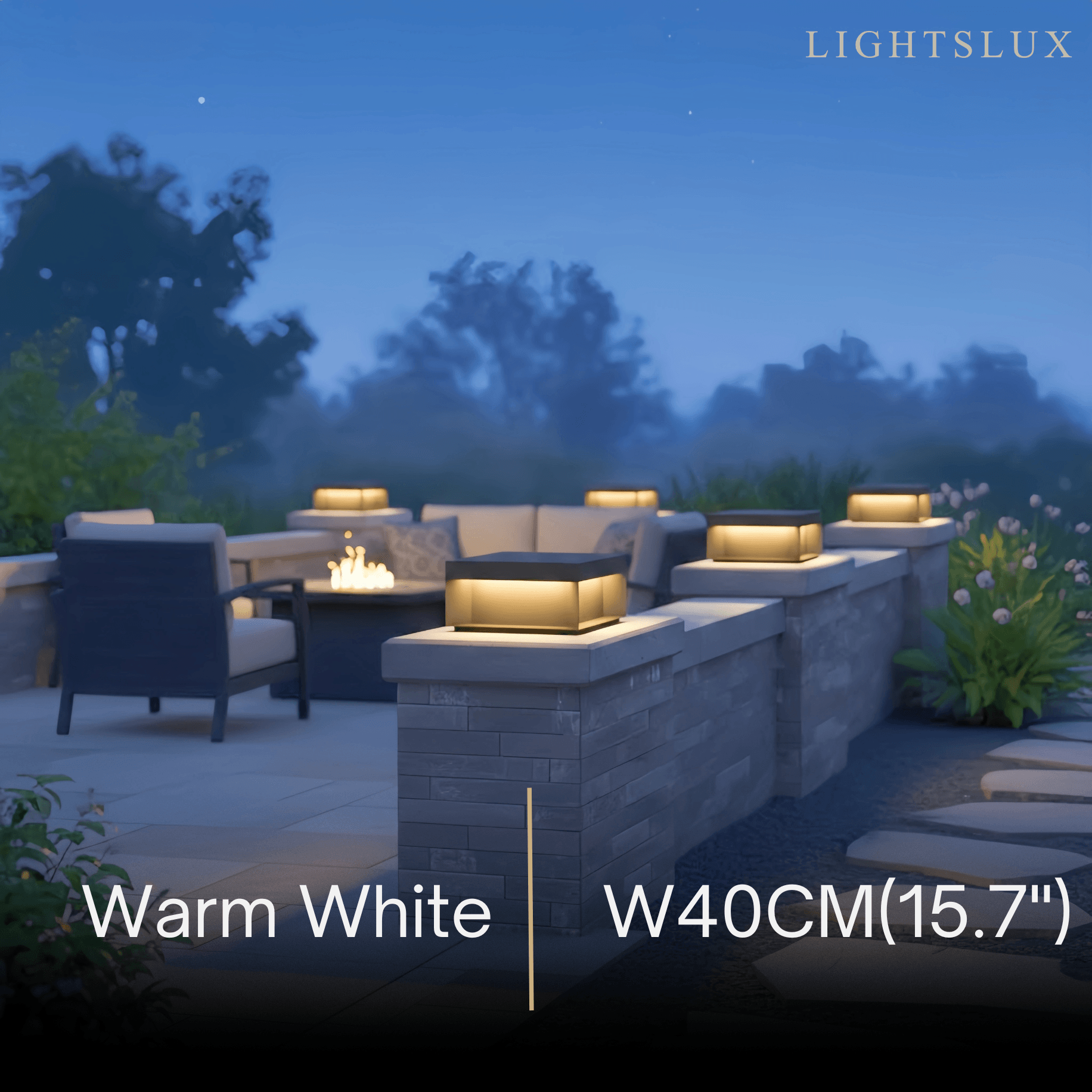 Arcato Modern Square Solar Outdoor Pillar Light