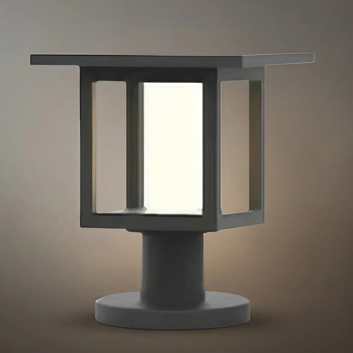 Modern Solar Pathway Lights - Black Metal Lantern Design