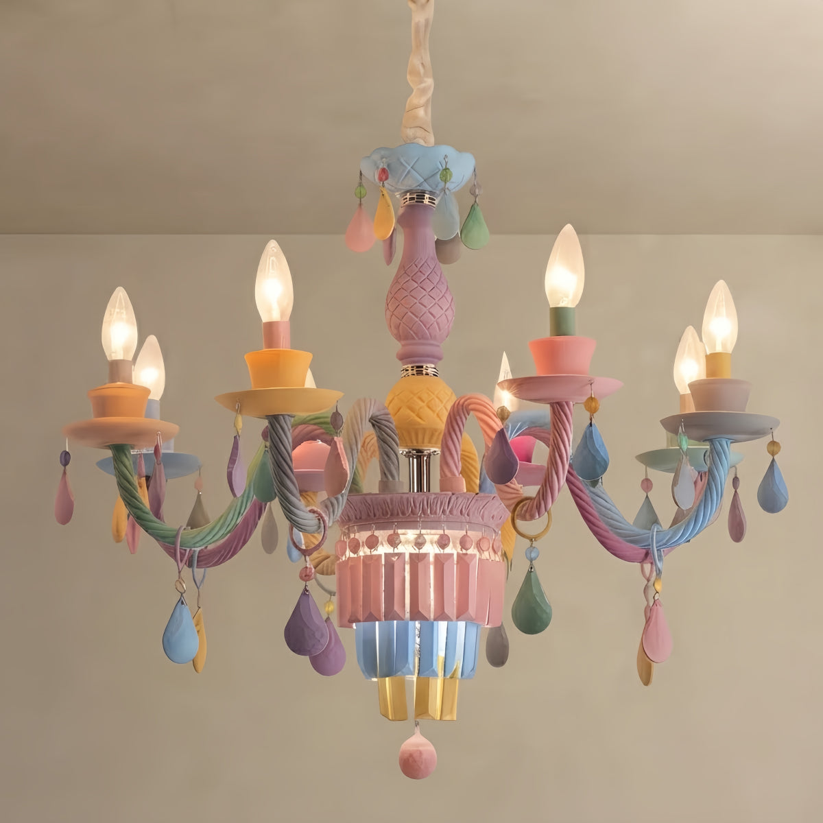 Eas011Vivara Morandi Chandelier - Metal Candle Art Deco Chandelier for Bedroom