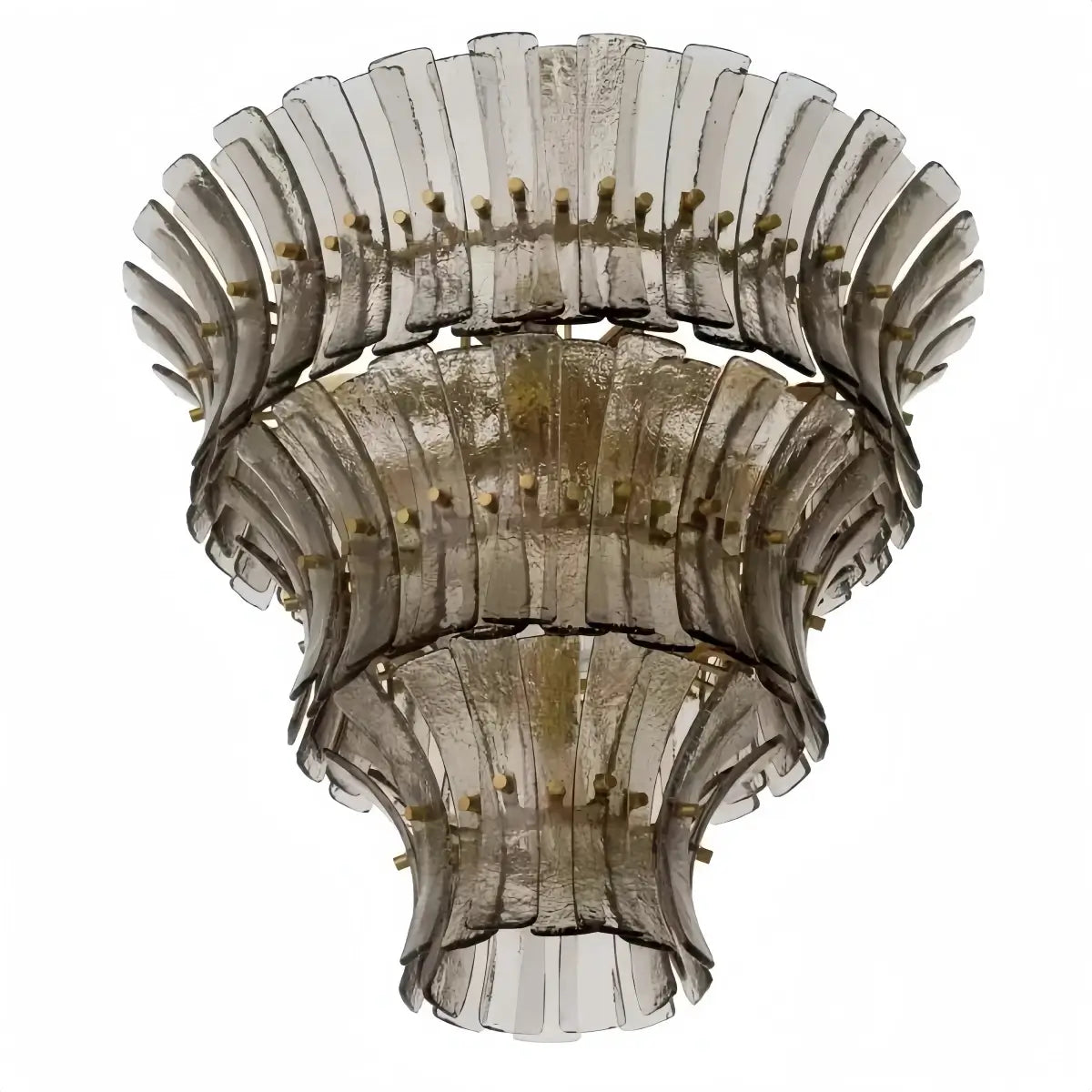 Vetro Mid-Century Handcrafted Murano Glass Chandelier -- Blue/Amber for Living Room Details