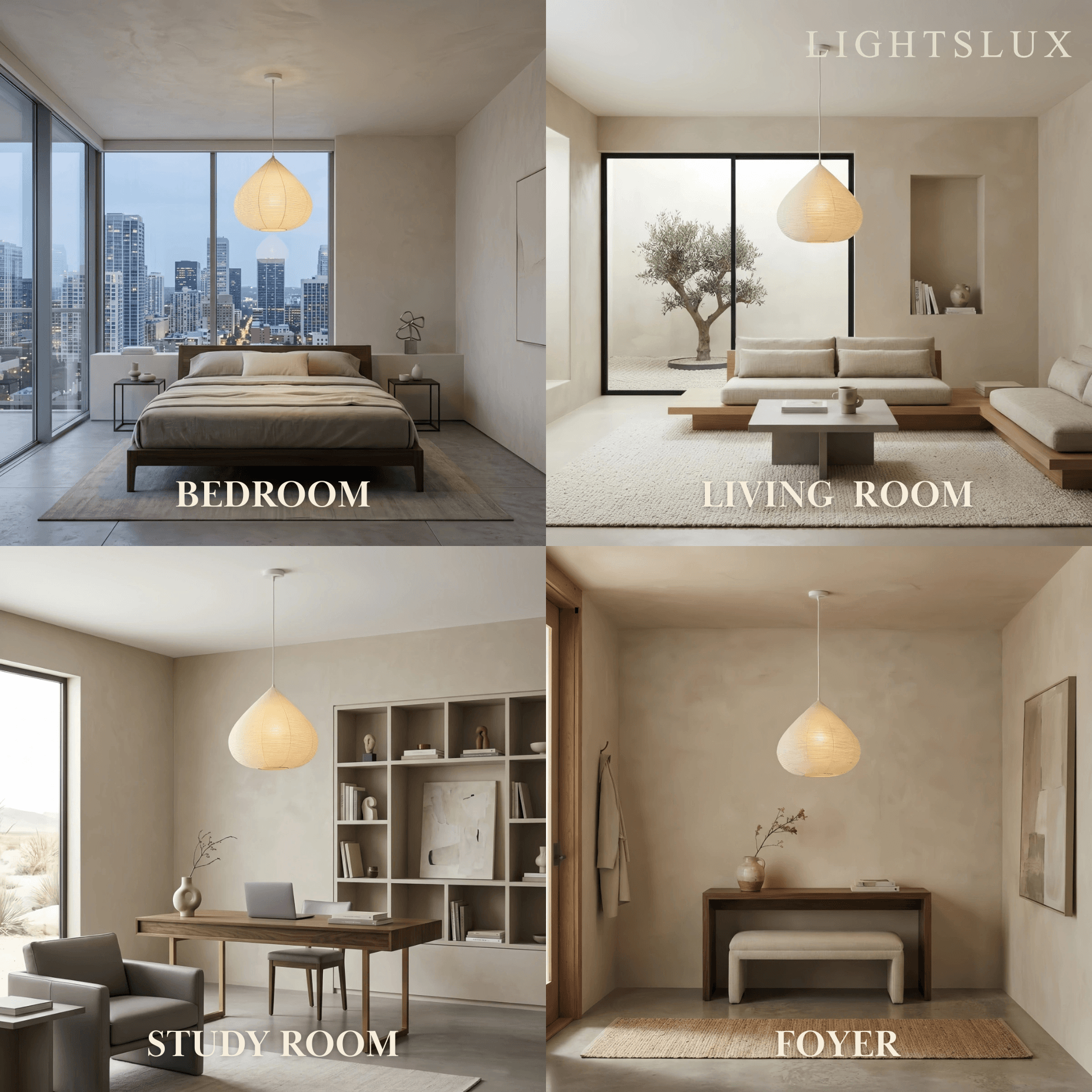 Zenno Japanese Pendant Light -- Handcrafted Parchment for Rooms