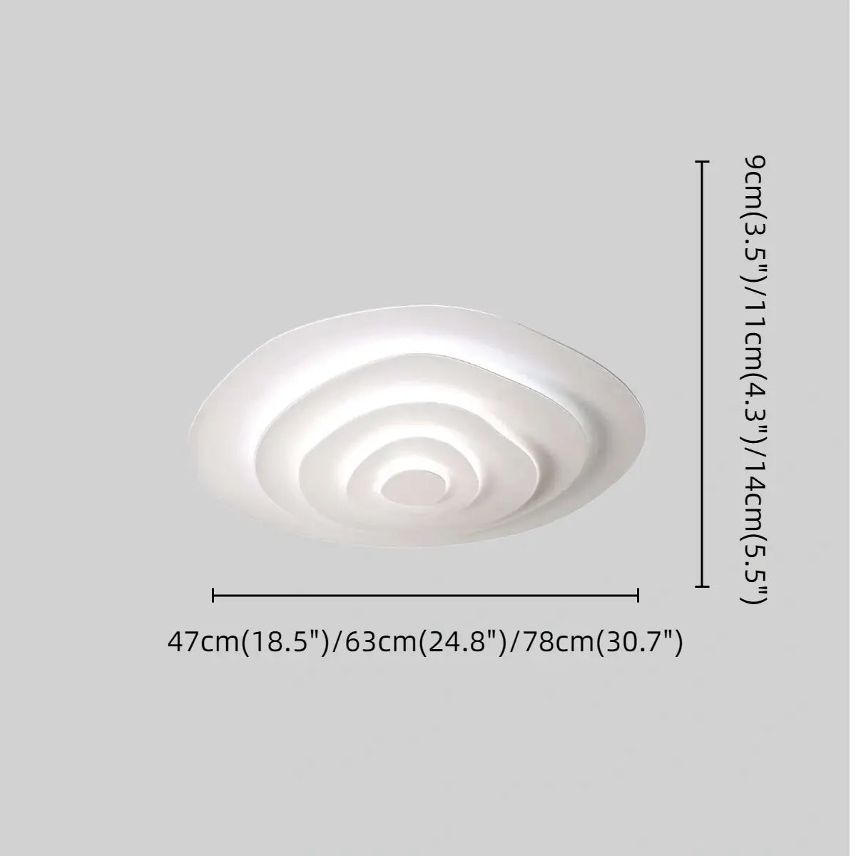 Velora Modern Indoor Ceiling Light -- Metal Body White Finish Dimmable for Living Room