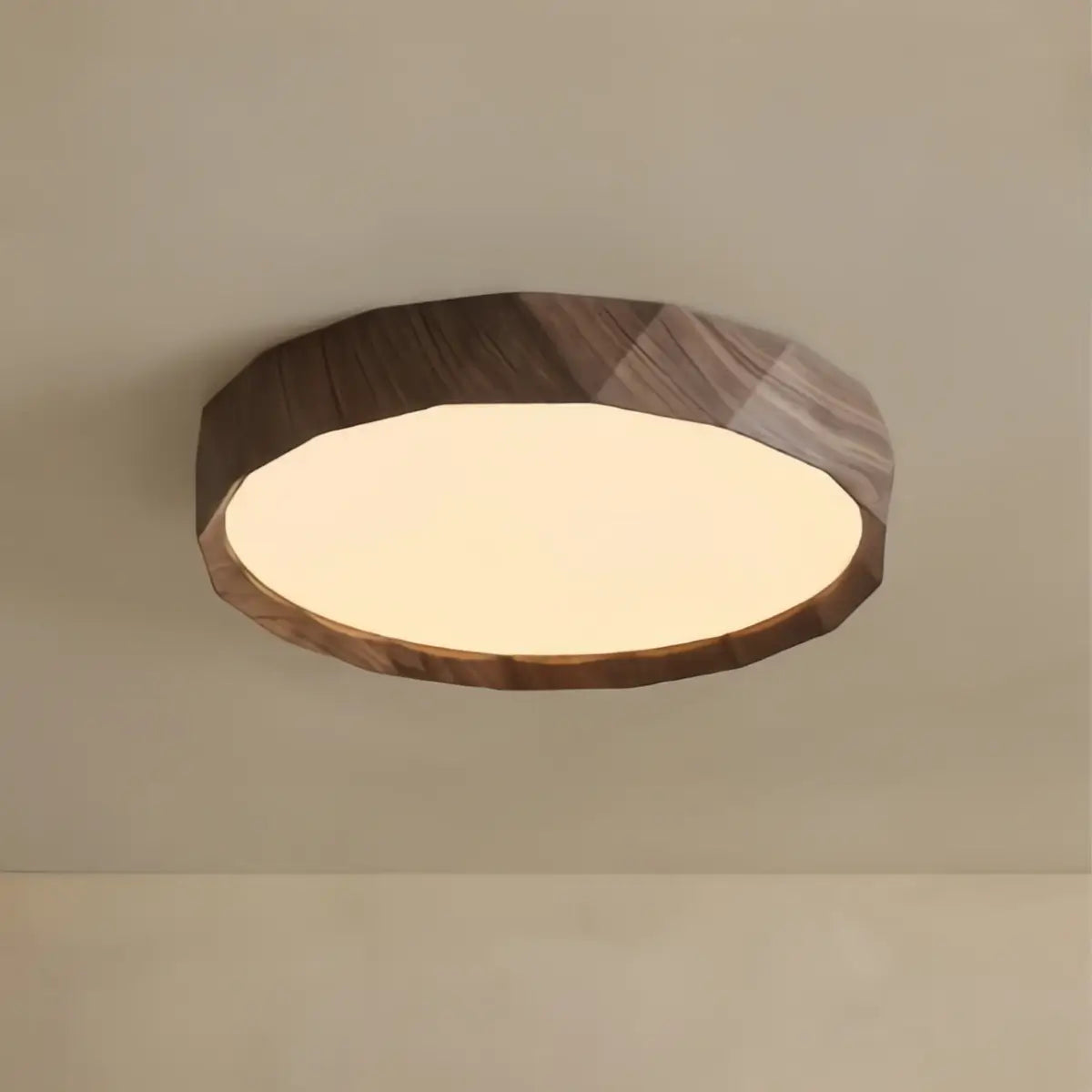 Arcato Vintage Wood‑Grain Ceiling Light - Iron & Acrylic for Living Room