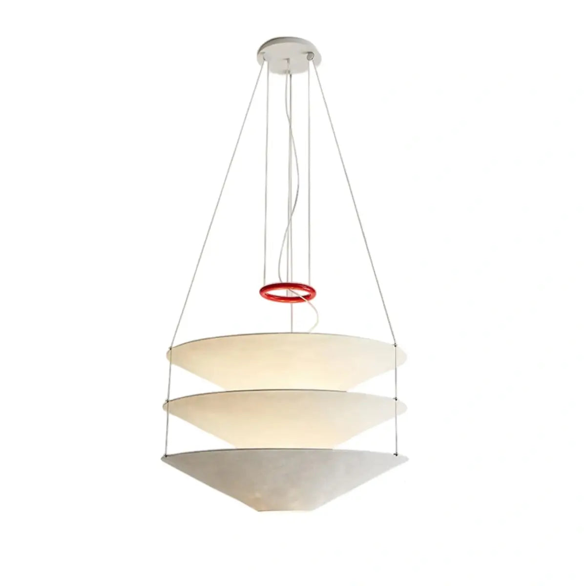Zenno Japandi Paper Pendant Light – Tiered Cone White for D