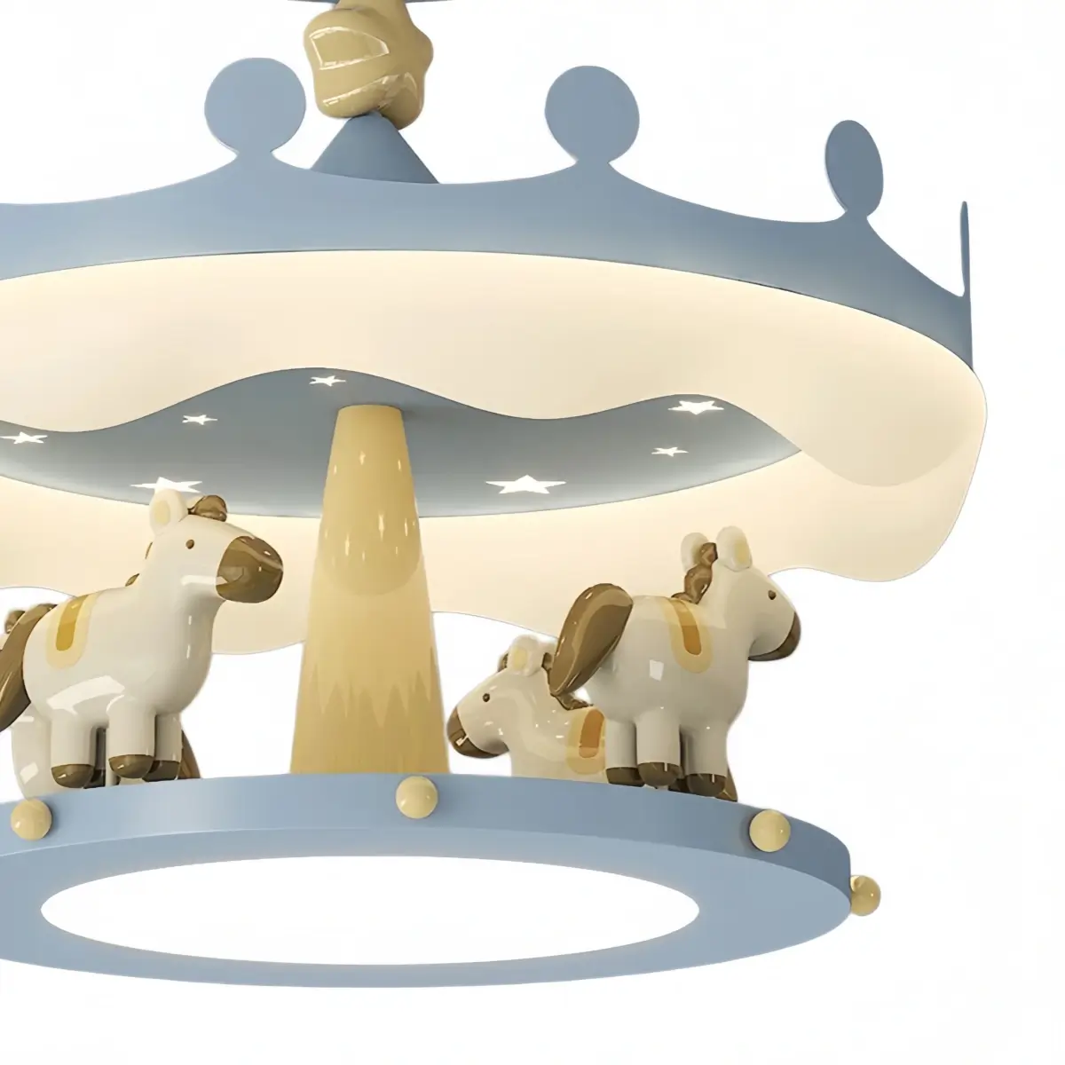 Blue Cartoon Pendant Lamp -- Iron & PE Full-Spectrum LED for Children's Room