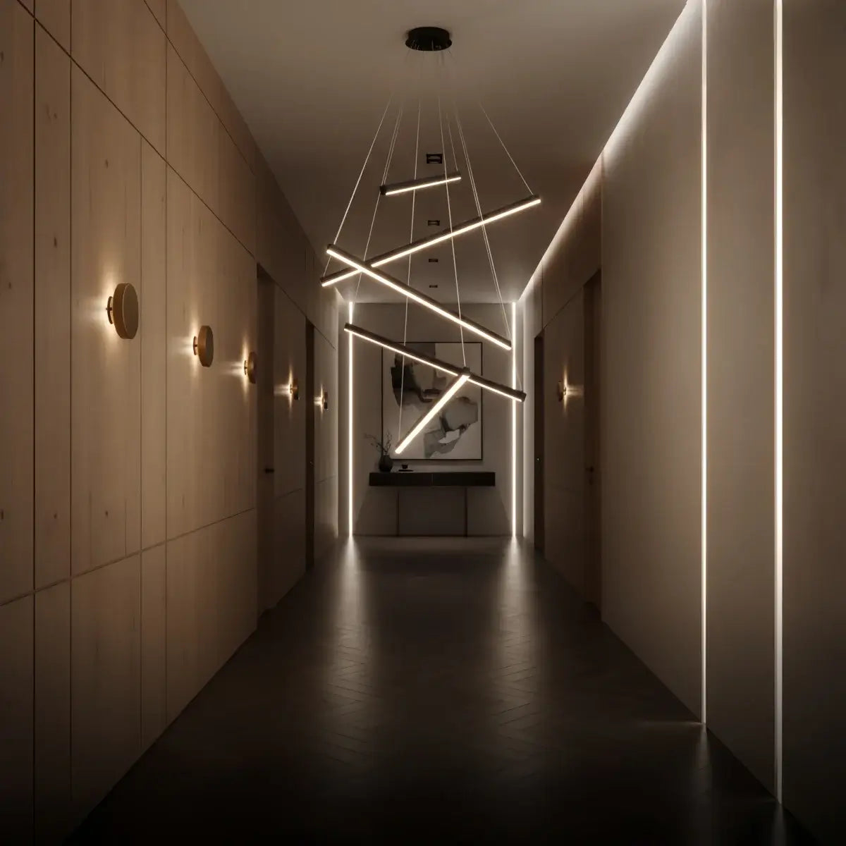 Sculptural Modern Chandelier – Aluminum & Silica Gel LED Halo Light for Living Room