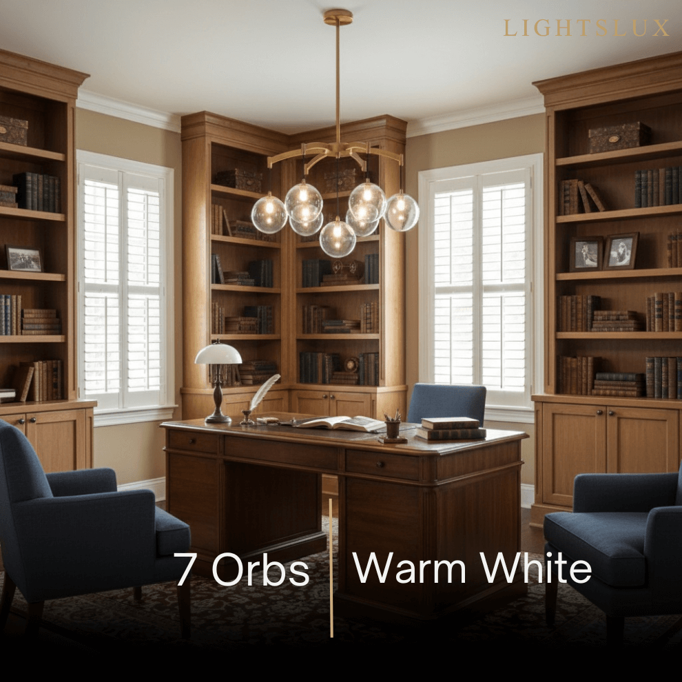 Royal Globe Chandelier – Solid Brass Brushed Gold Dimmable for Living Room