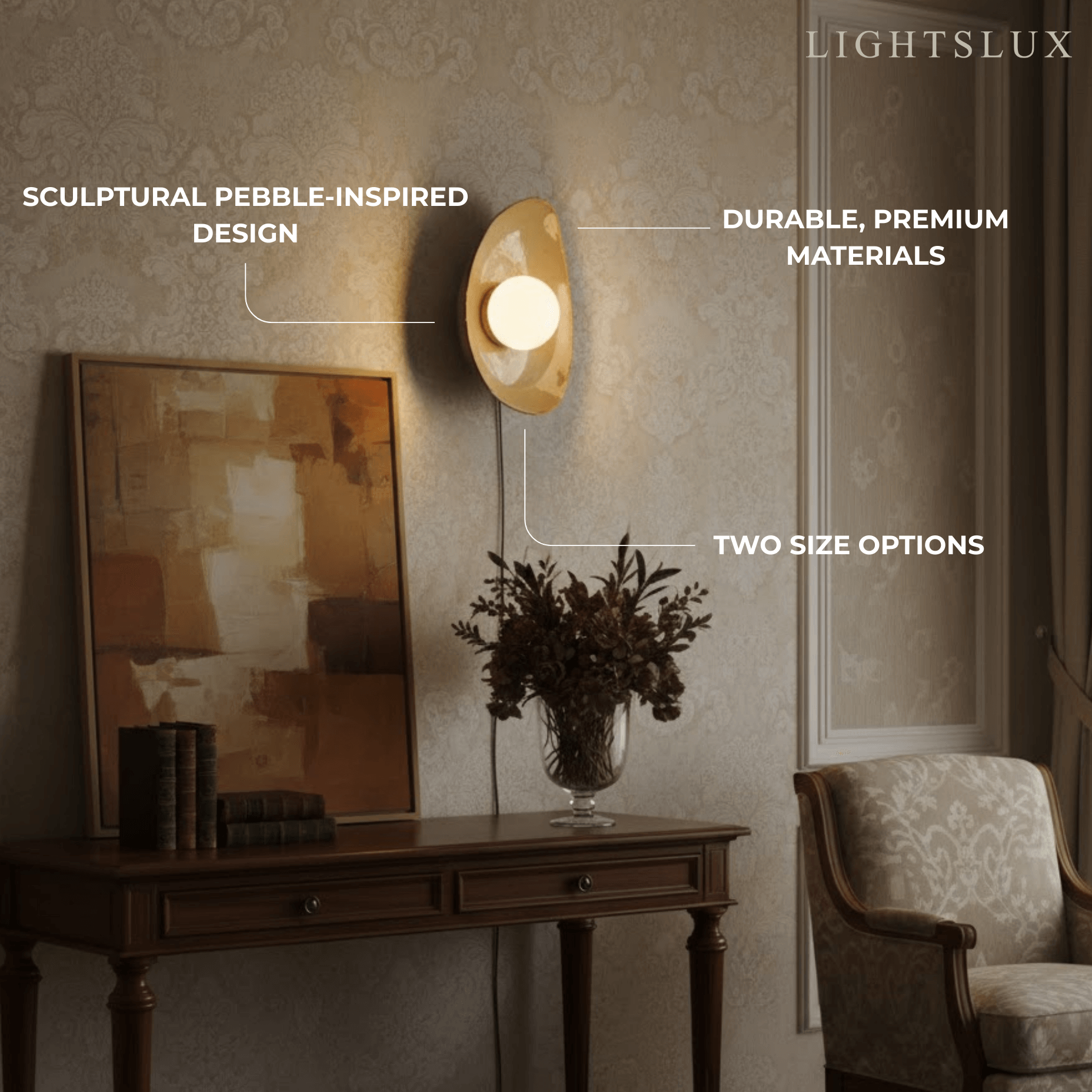 Wall Light — Handcrafted Ceramic & Translucent Glass for Living Room