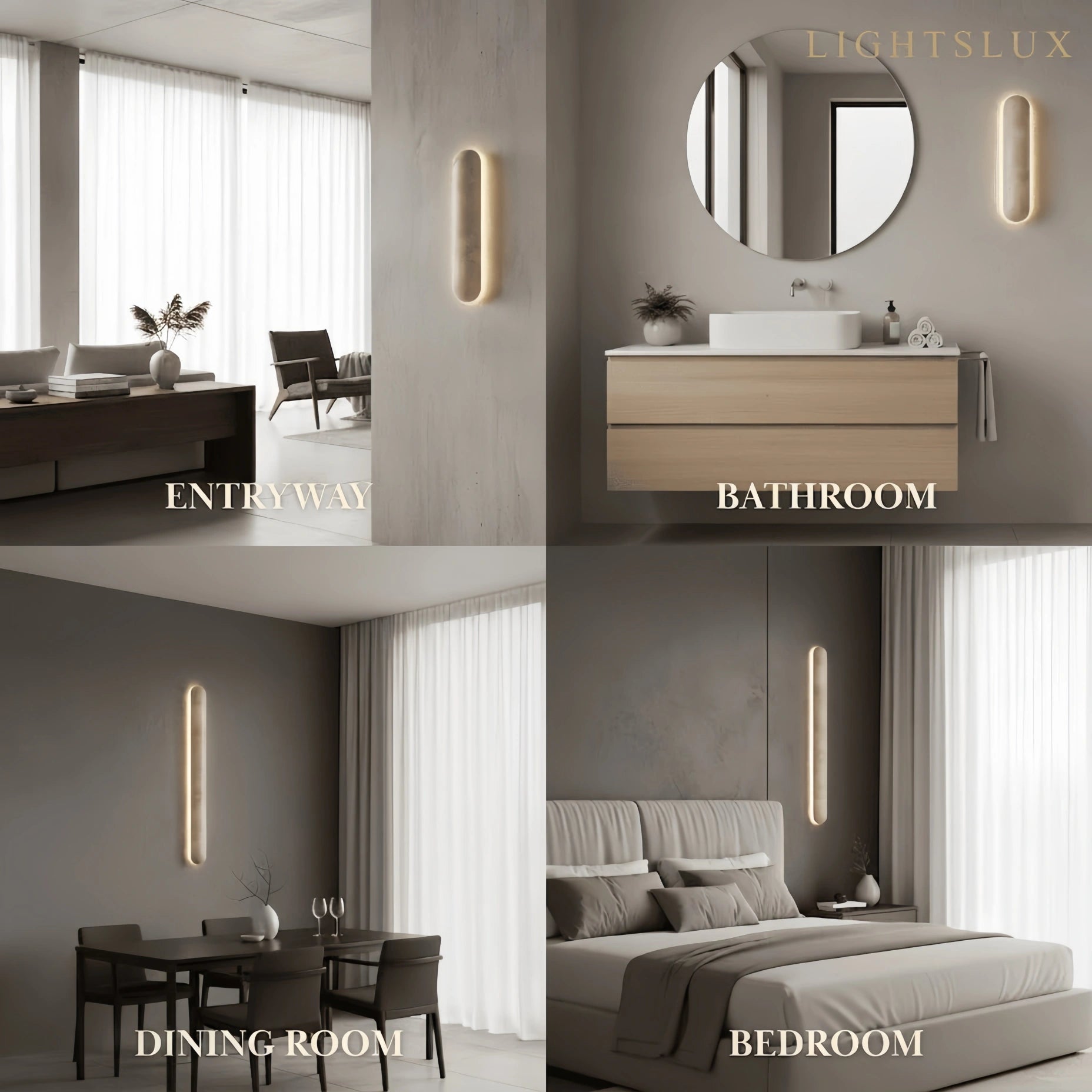 Minimalist Travertine Pillar Wall Lamp