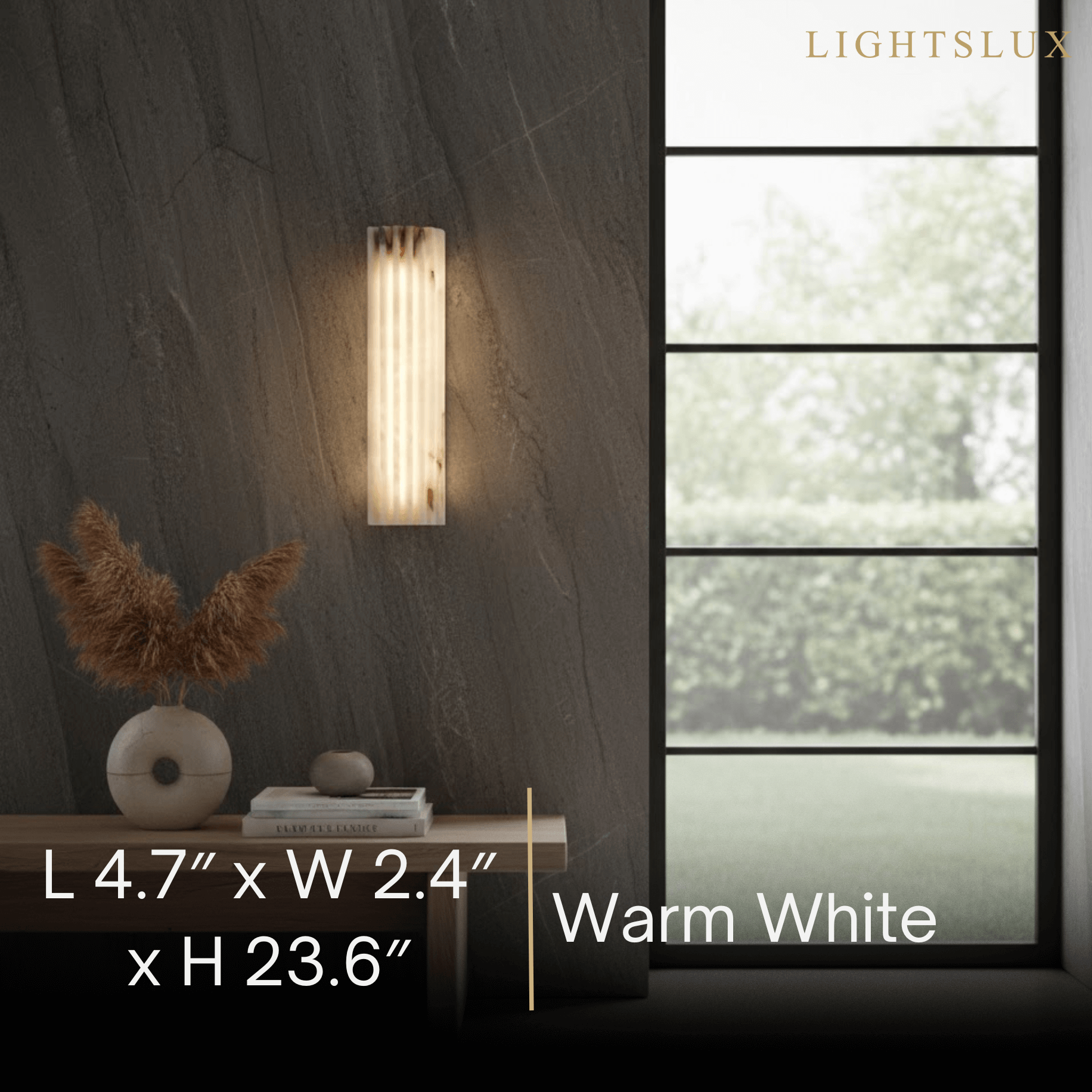 Modern Alabaster Wall Light – White Natural Stone LED Wall Lamp for Living Room