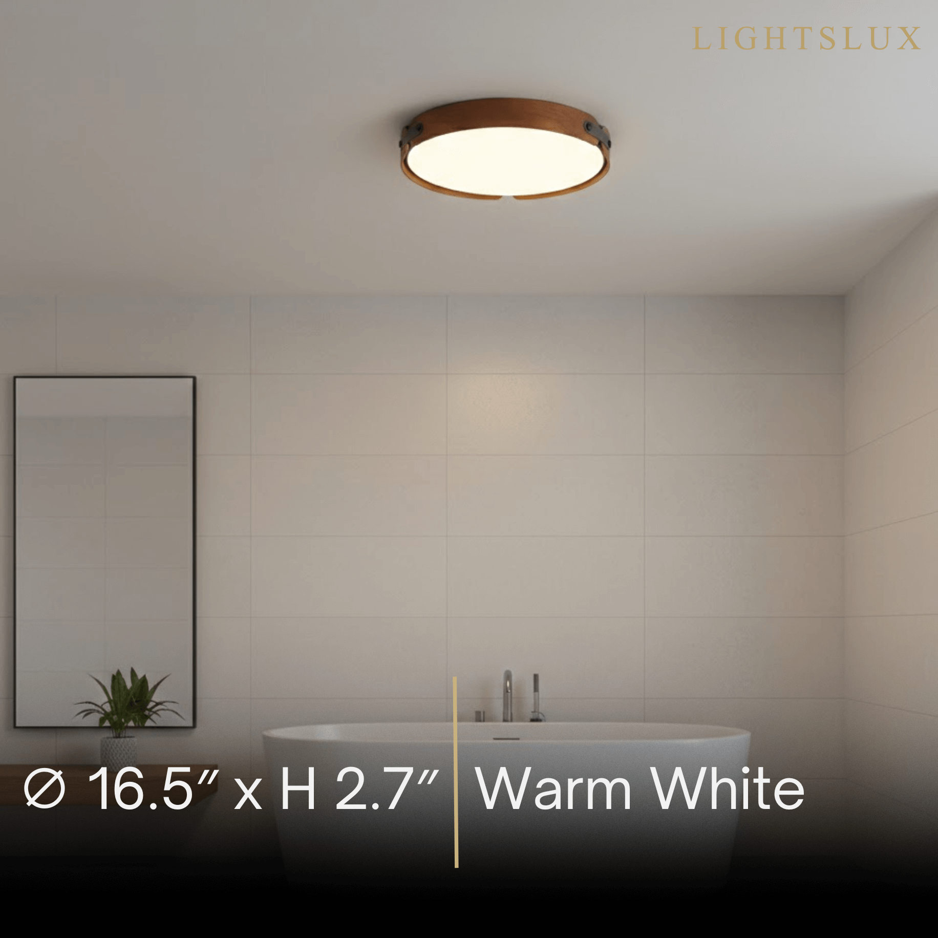 Wabi-Sabi Wood Ceiling Light – Modern LED Flush Mount Lamp