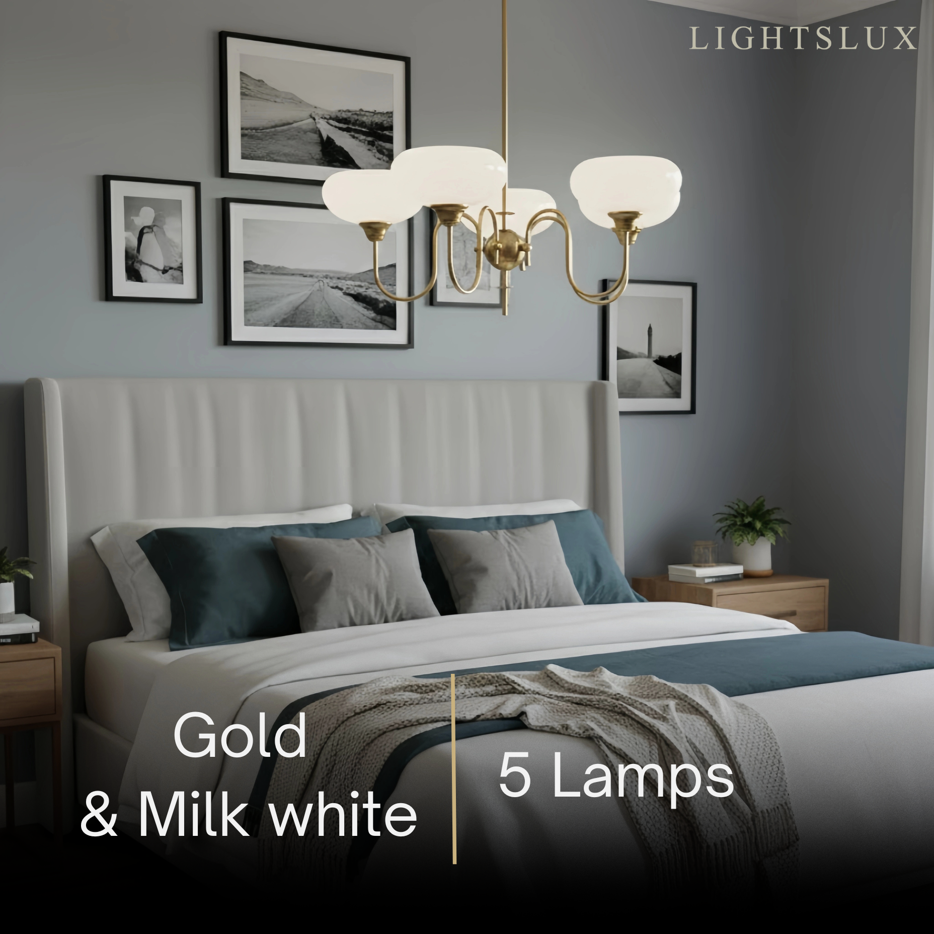 Modern Glass Chandelier – Gold or Chrome Multi-Light Ceiling Lamp