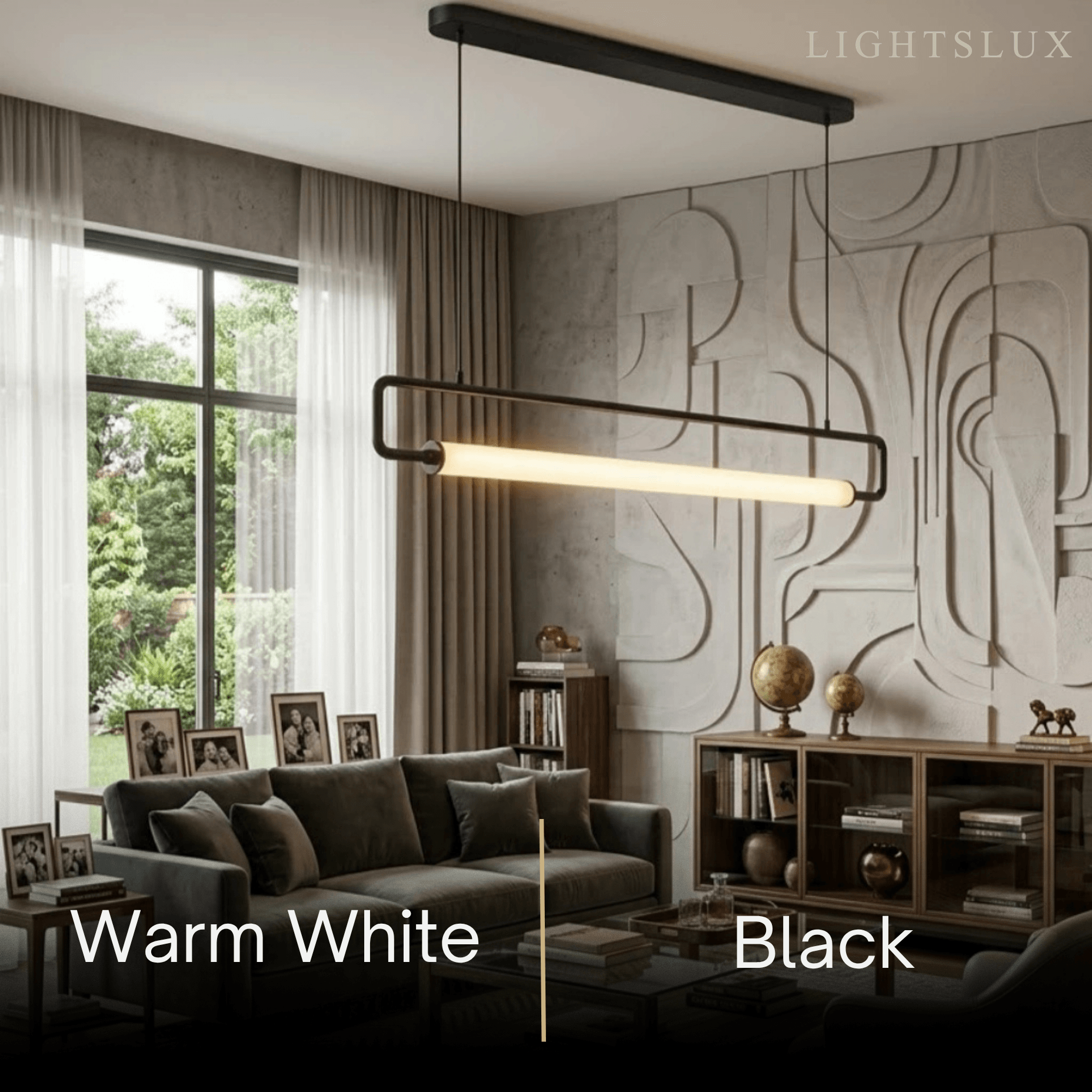 Arcato Minimalist Rectangular Pendant Light - Metal & Acrylic for Kitchen