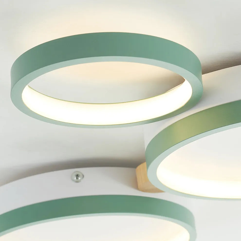 Modern Green Ceiling Light Round Bedroom Detail-2