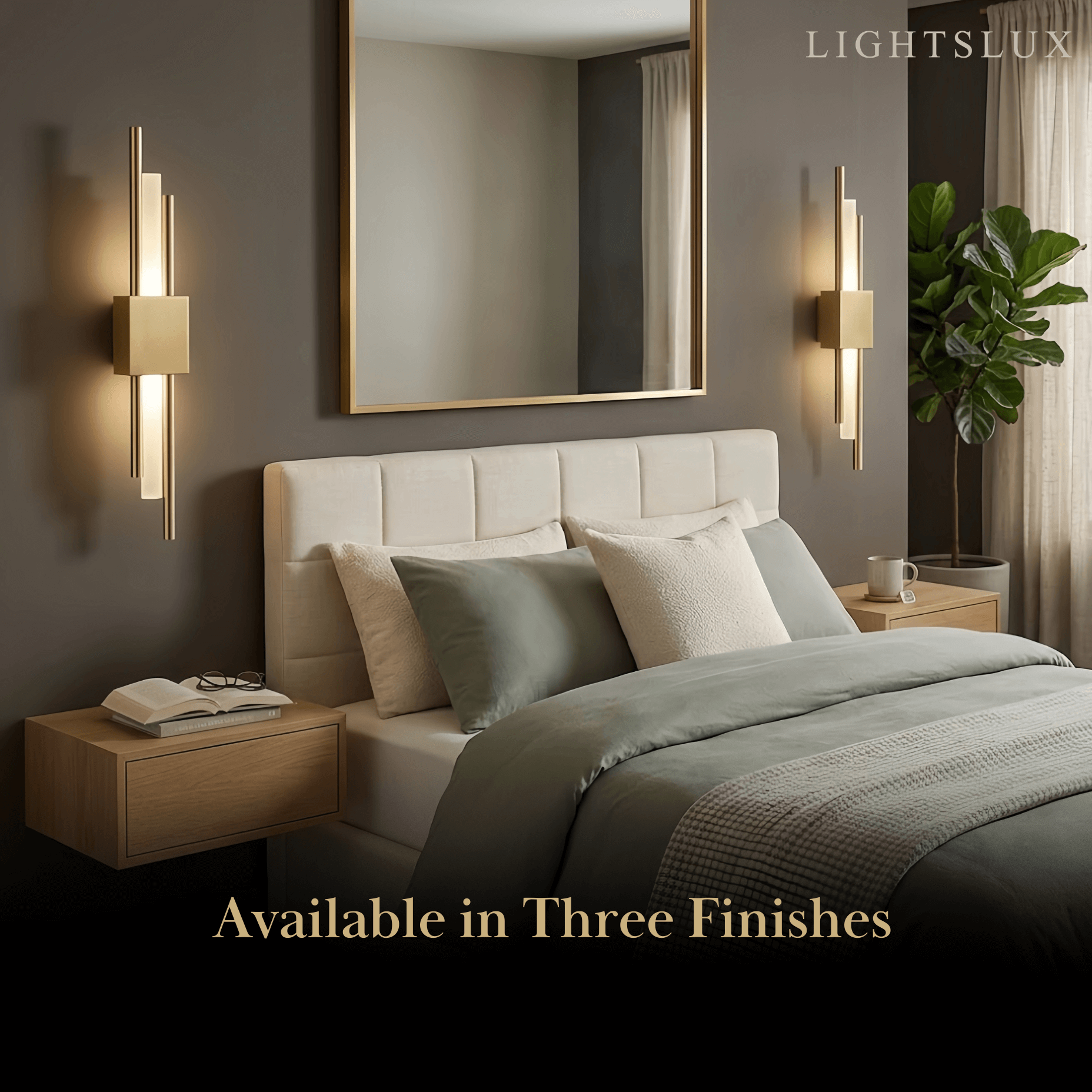 Excelis Modern Cylindrical Wall Lamp – Metal Bedroom Light in Gold/Green/White