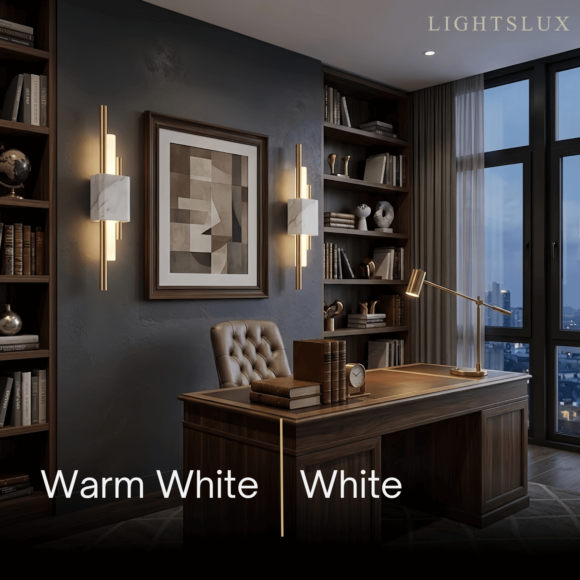 Excelis Modern Cylindrical Wall Lamp – Metal Bedroom Light in Gold/Green/White