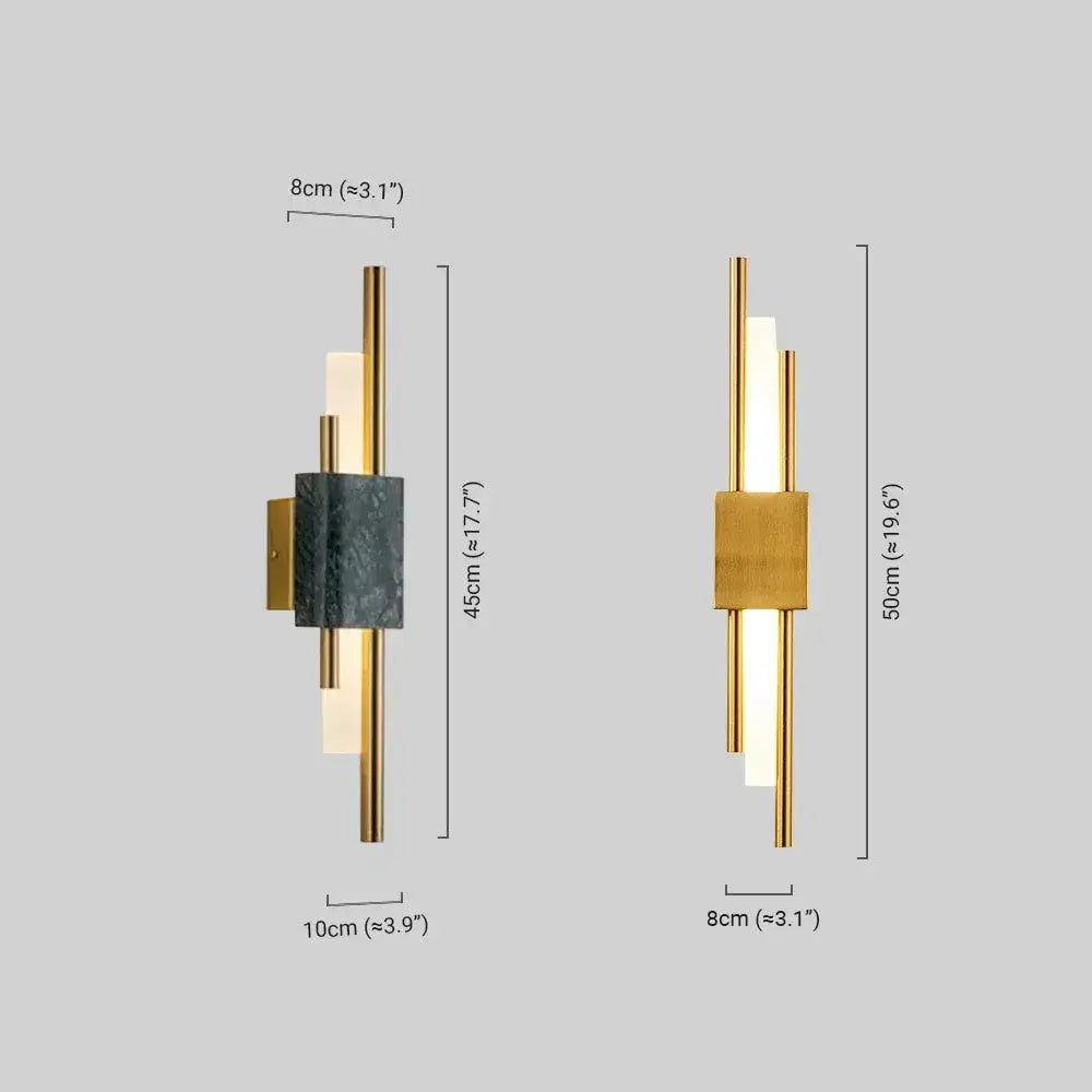 Excelis Modern Cylindrical Wall Lamp – Metal Bedroom Light in Gold/Green/White
