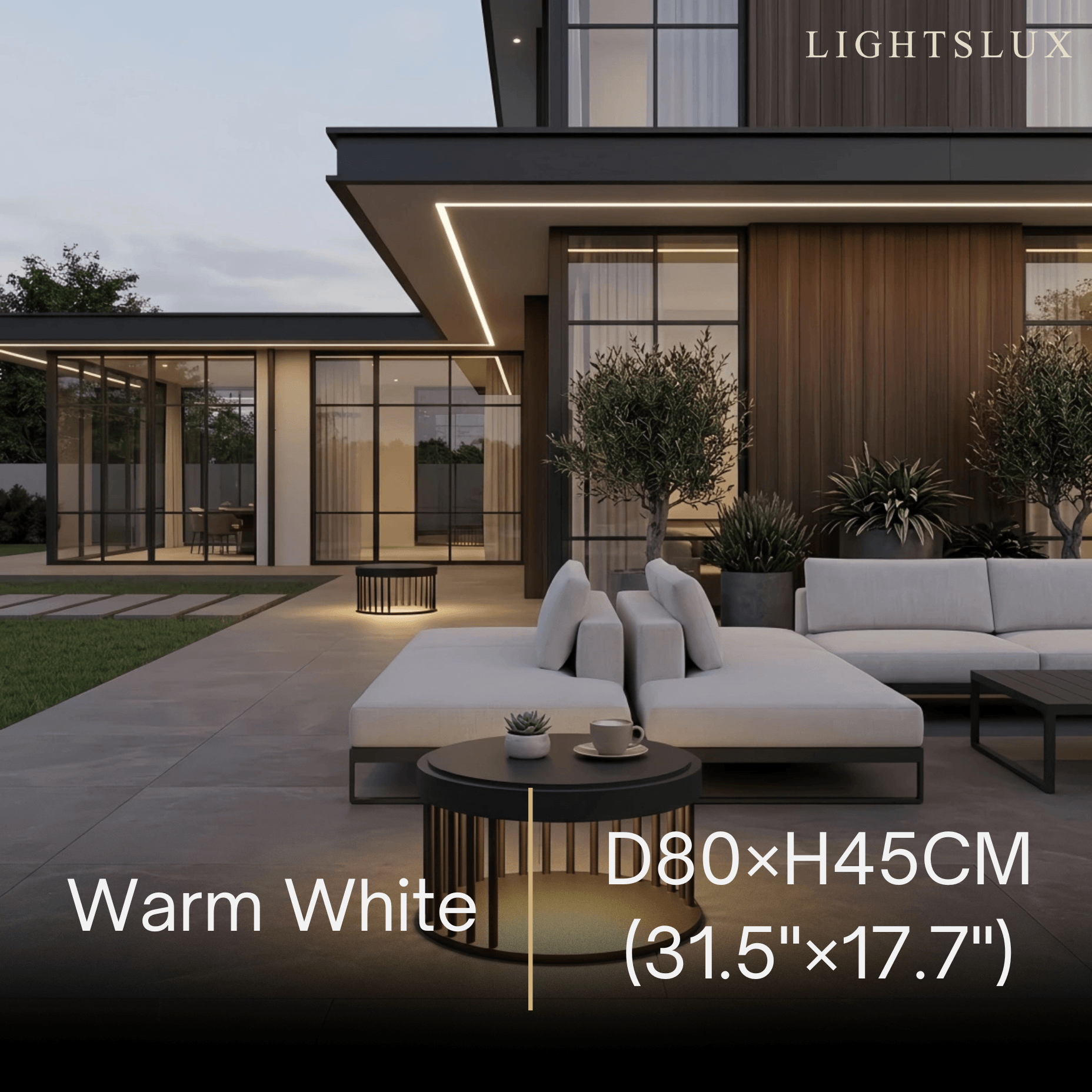 Solara Minimalist Stainless Steel Outdoor Floor Lamp -- Black for Courtyard