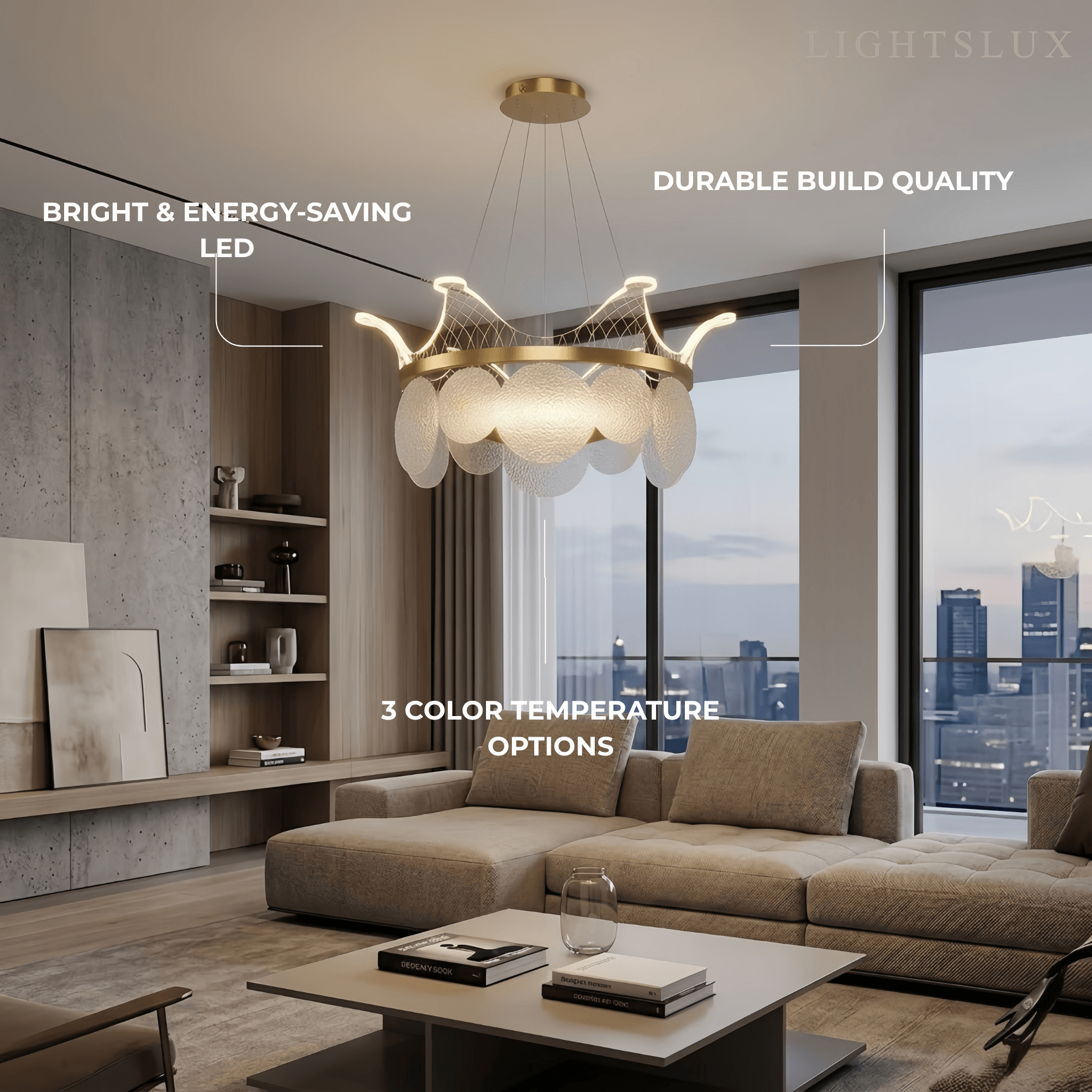 Modern Gold Chandelier
