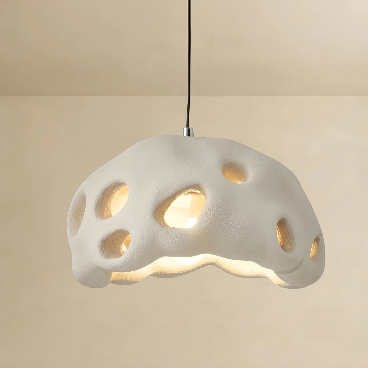 Sandora Modern Pendant Light – Resin White for Living Room