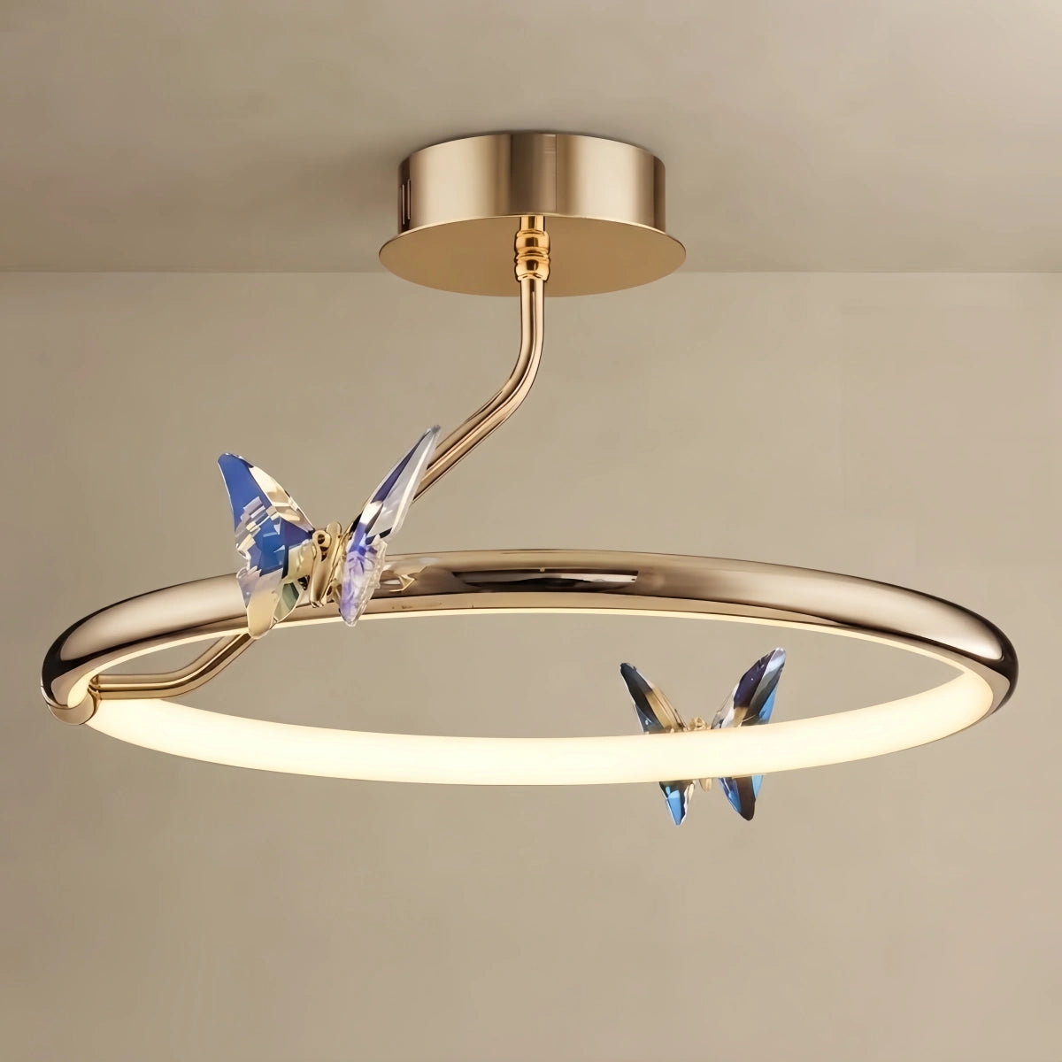 Excelis Modern Ceiling Light -- Crystal with Gold&Transparent Finish for Living Room
