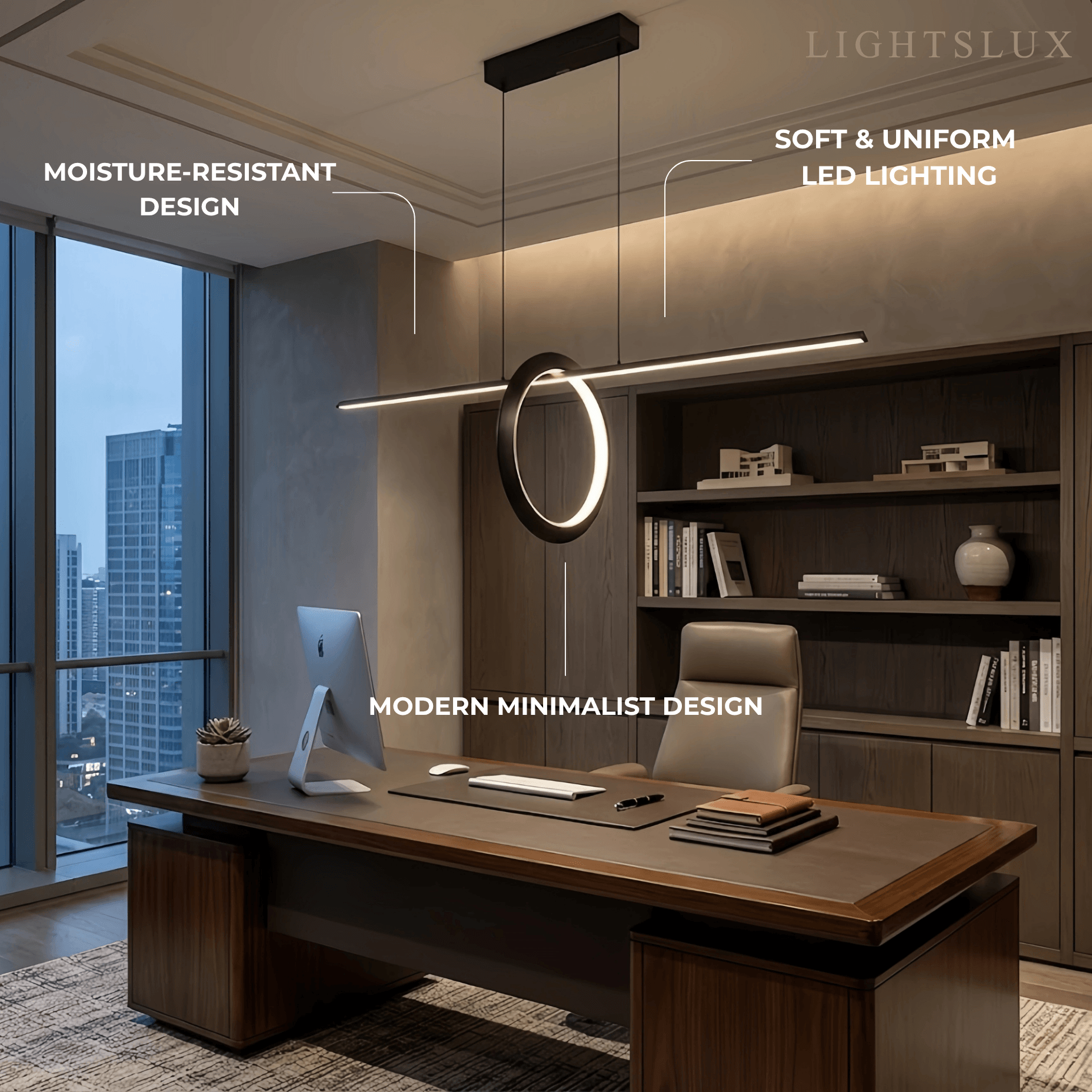 Minimalist Pendant Light — Metal & Silica Gel with Black & White