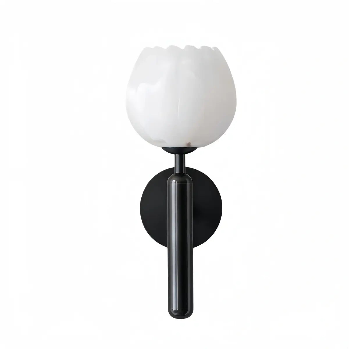 Alba Modern Wall Lamp -- Brass & Alabaster Flowers
