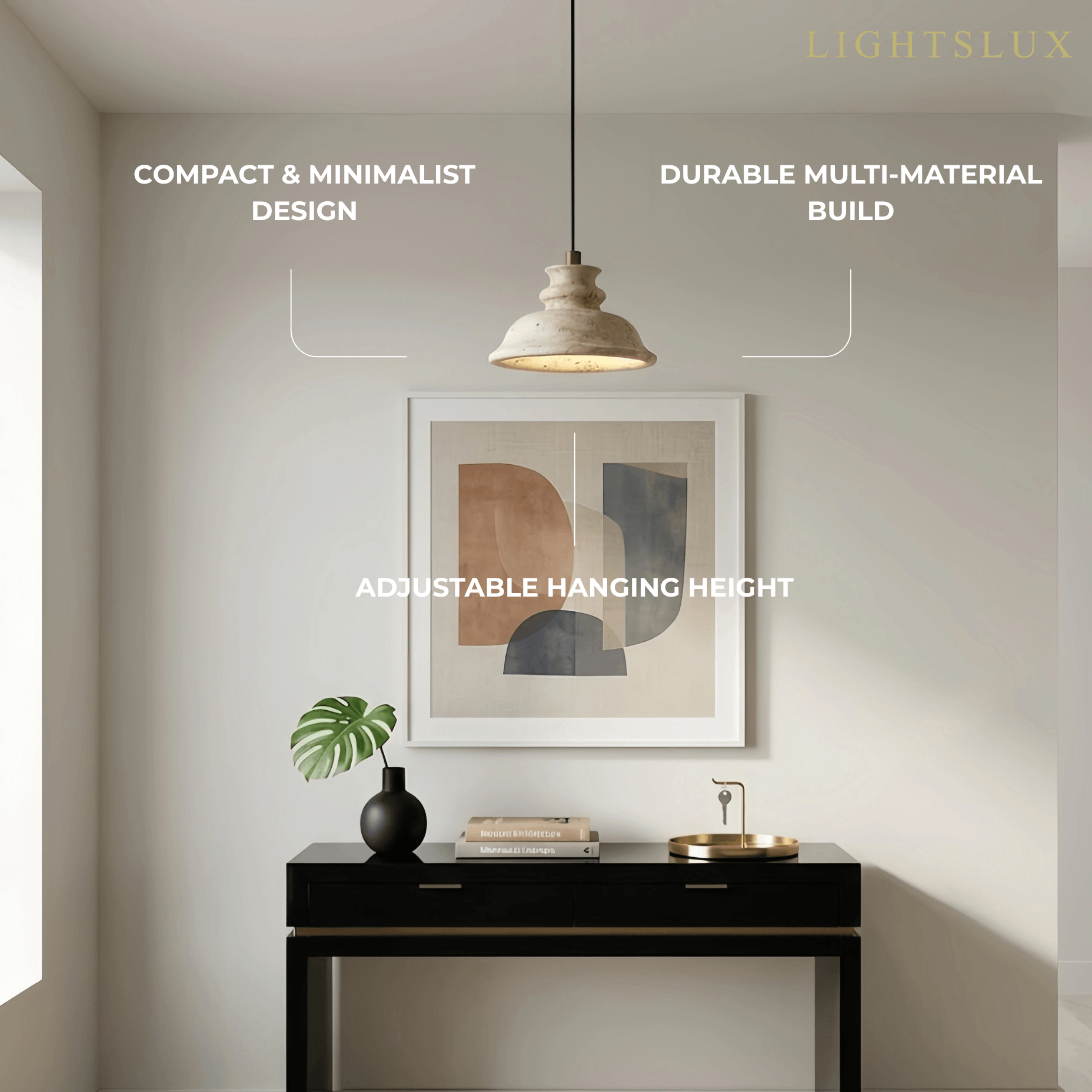 Strata Modern Travertine Pendant Light